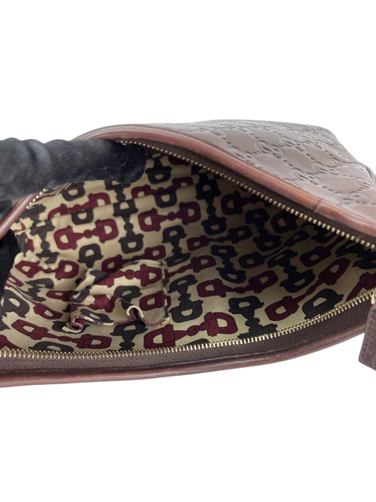 GUCCI - Dark brown Abbey Guccissima Semi Shoulder Bag