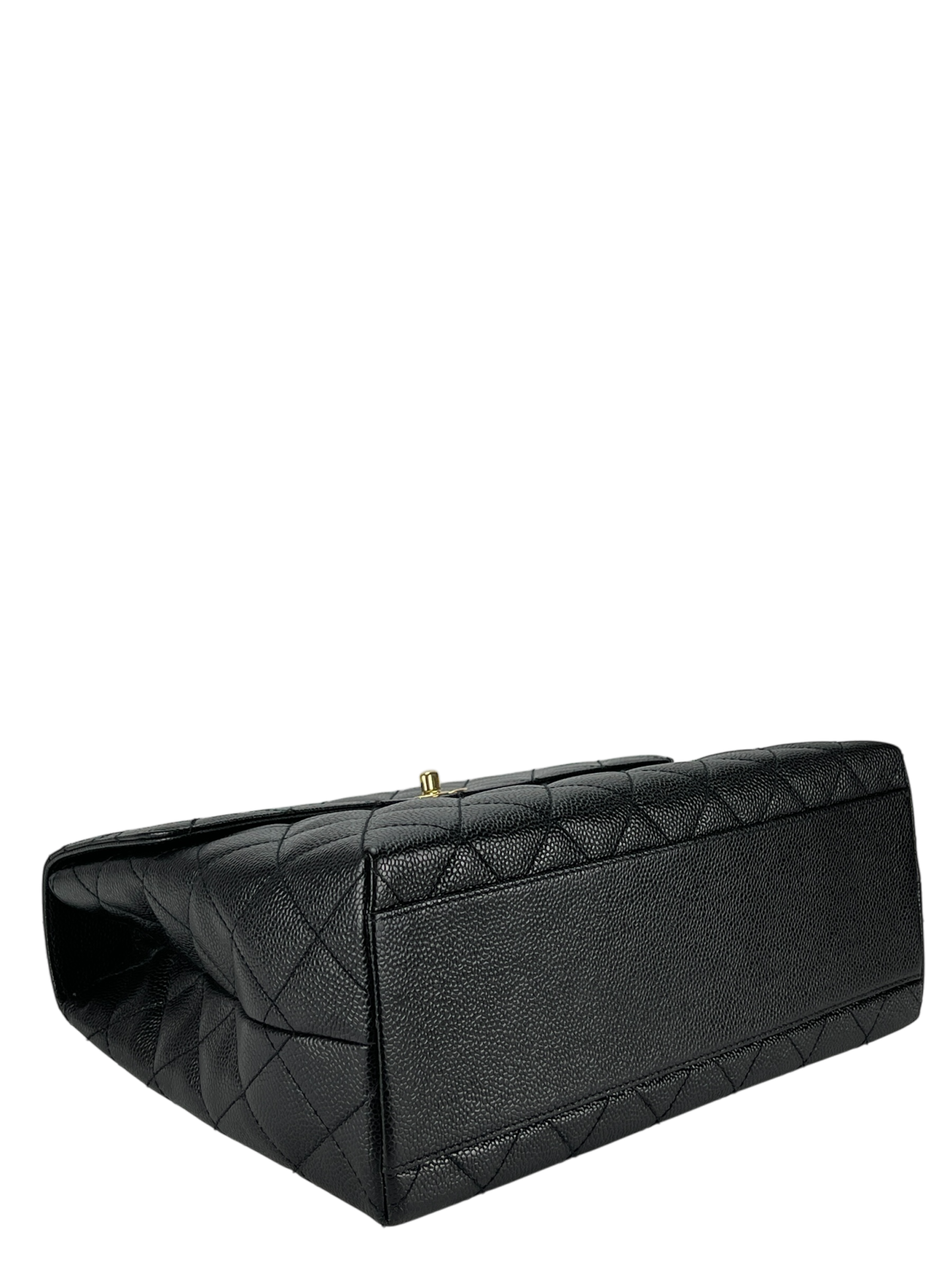 CHANEL - Black Caviar Matelasse Kelly Handbag Gold Hardware