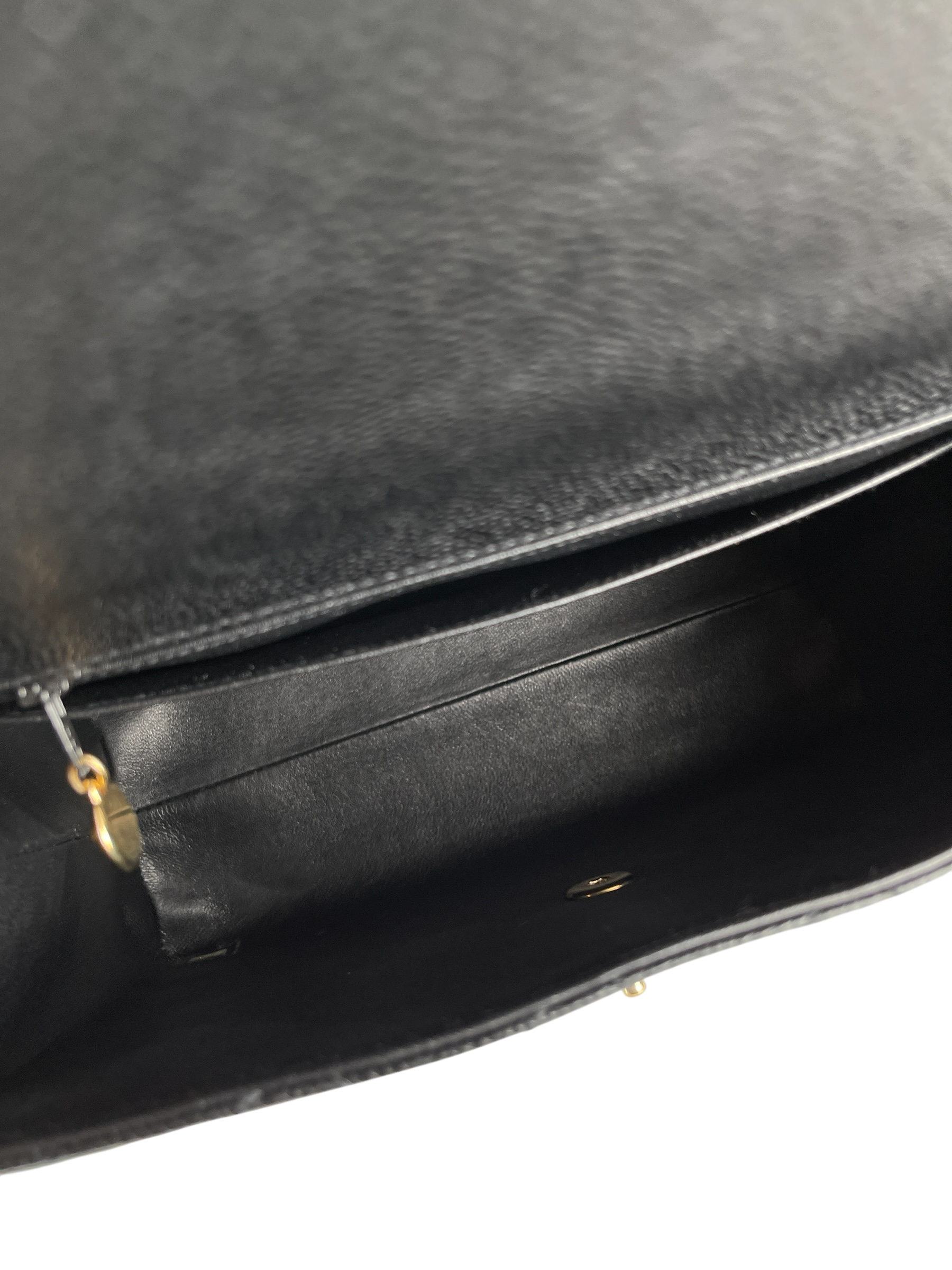 CHANEL - Black Caviar Matelasse Kelly Handbag Gold Hardware