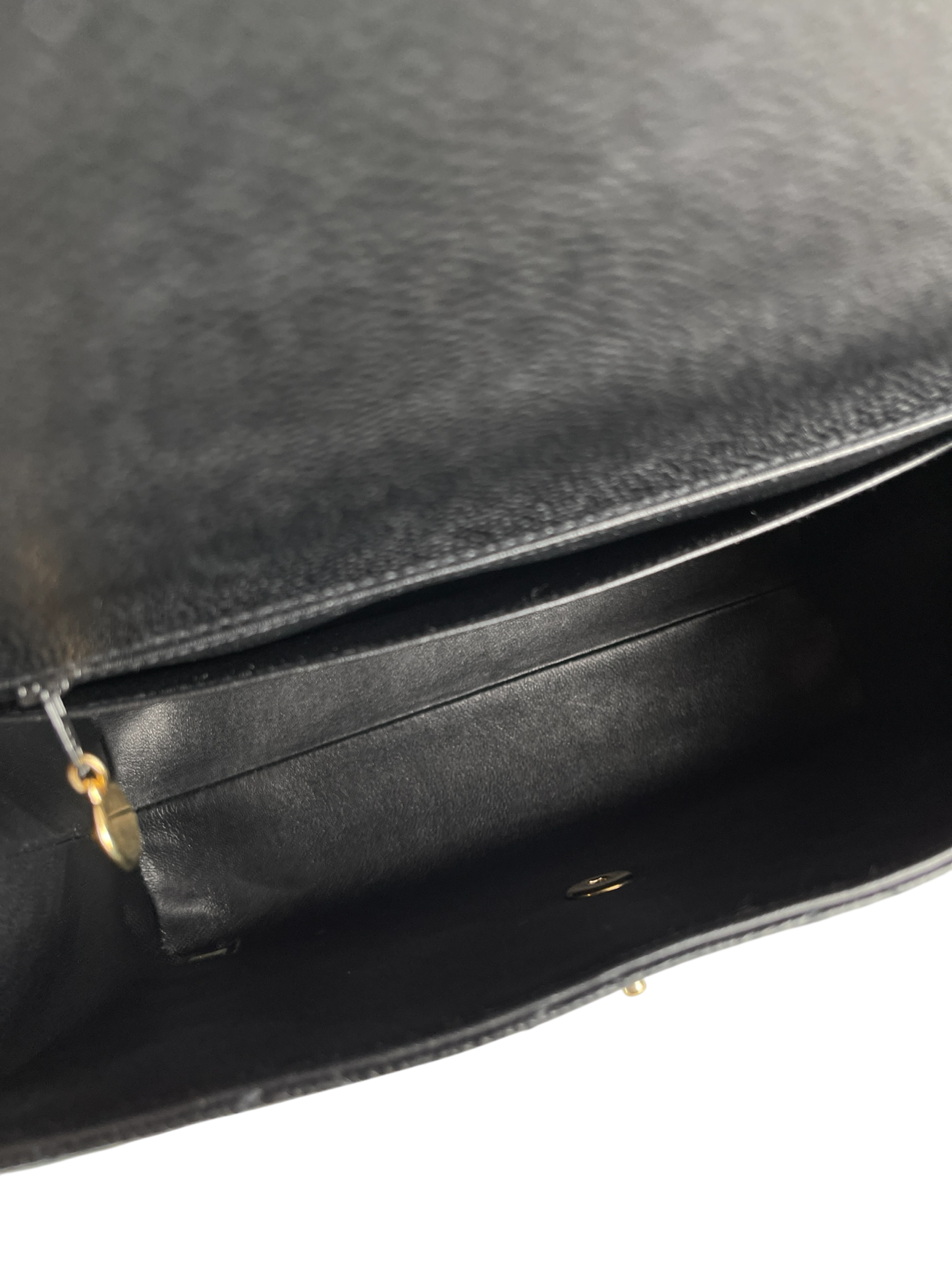 CHANEL - Black Caviar Matelasse Kelly Handbag Gold Hardware