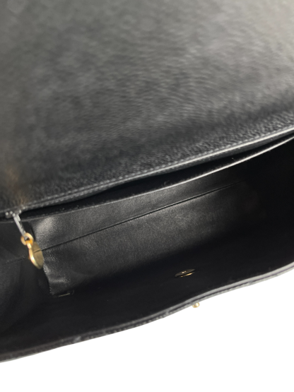 CHANEL - Black Caviar Matelasse Kelly Handbag Gold Hardware