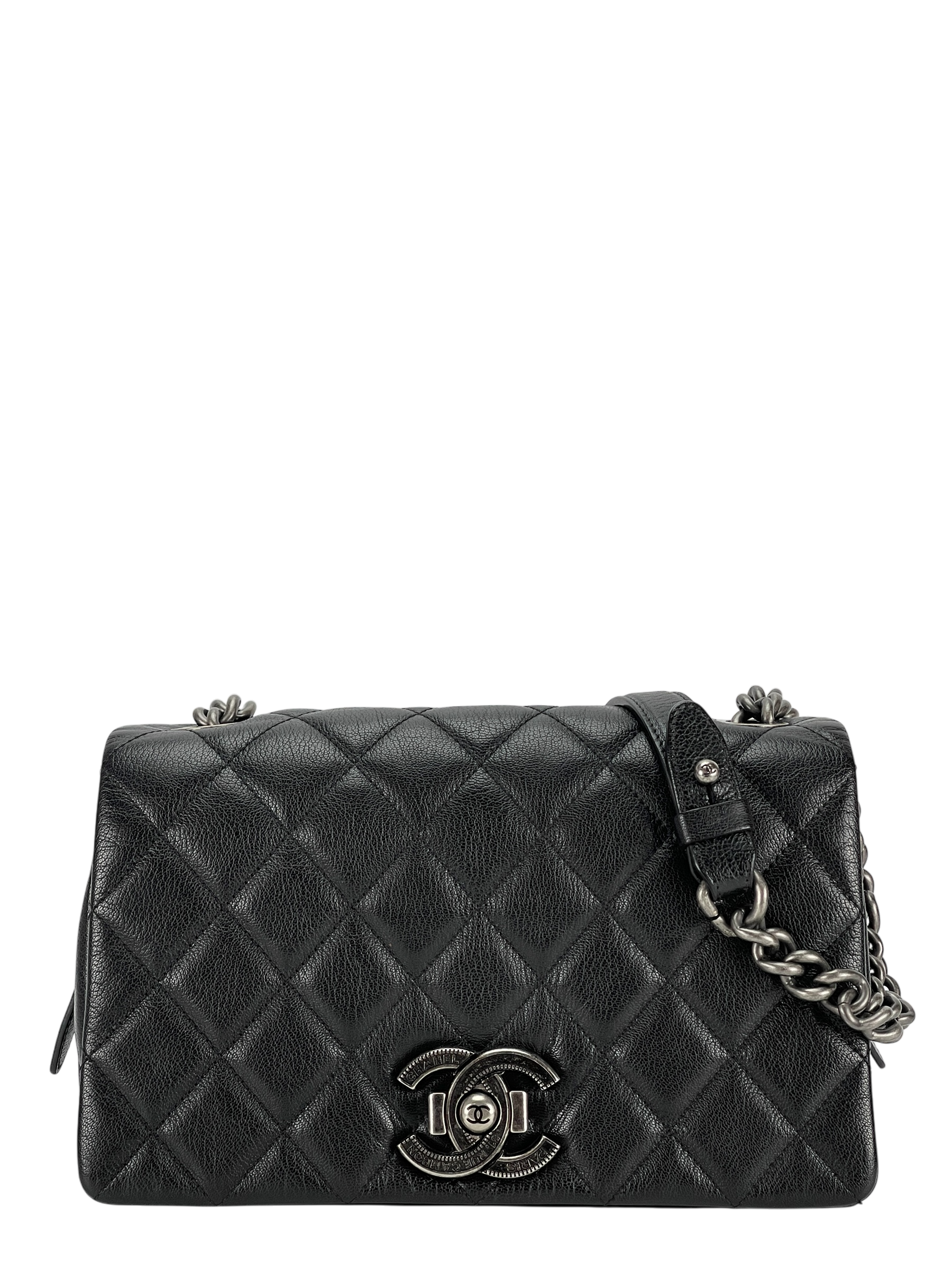CHANEL - Black City Rock Flap Shoulder Bag 