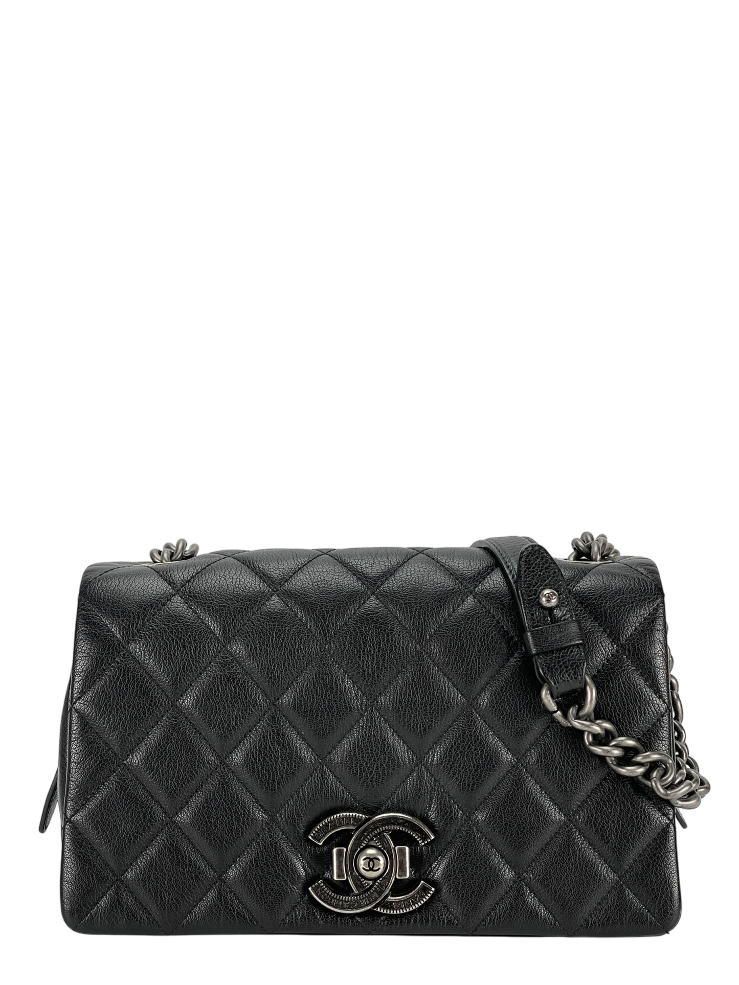 CHANEL - Black City Rock Flap Shoulder Bag 