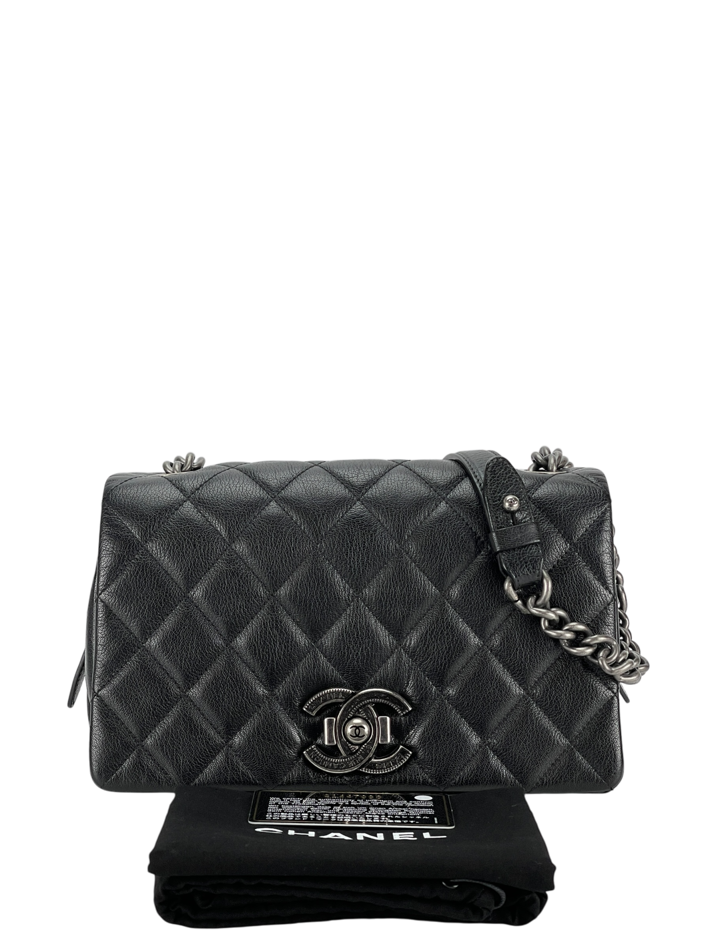 CHANEL - Black City Rock Flap Shoulder Bag 