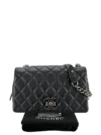 CHANEL - Black City Rock Flap Shoulder Bag 