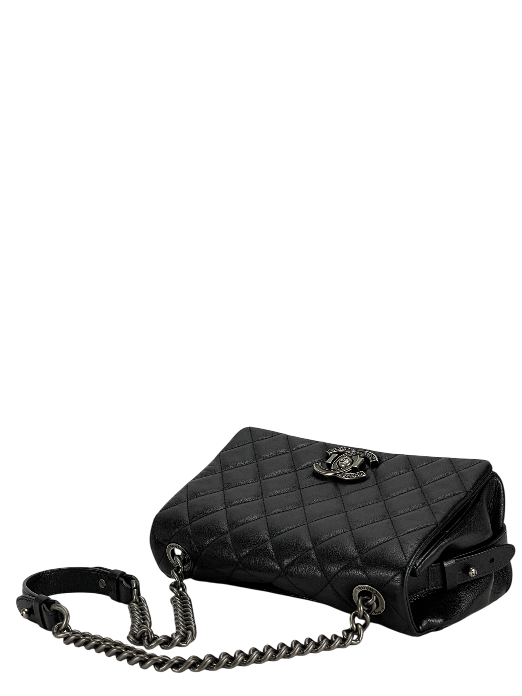 CHANEL - Black City Rock Flap Shoulder Bag 