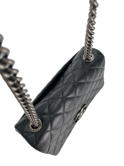 CHANEL - Black City Rock Flap Shoulder Bag 