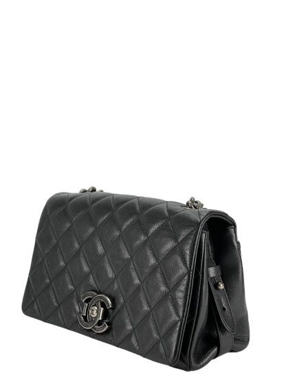 CHANEL - Black City Rock Flap Shoulder Bag 
