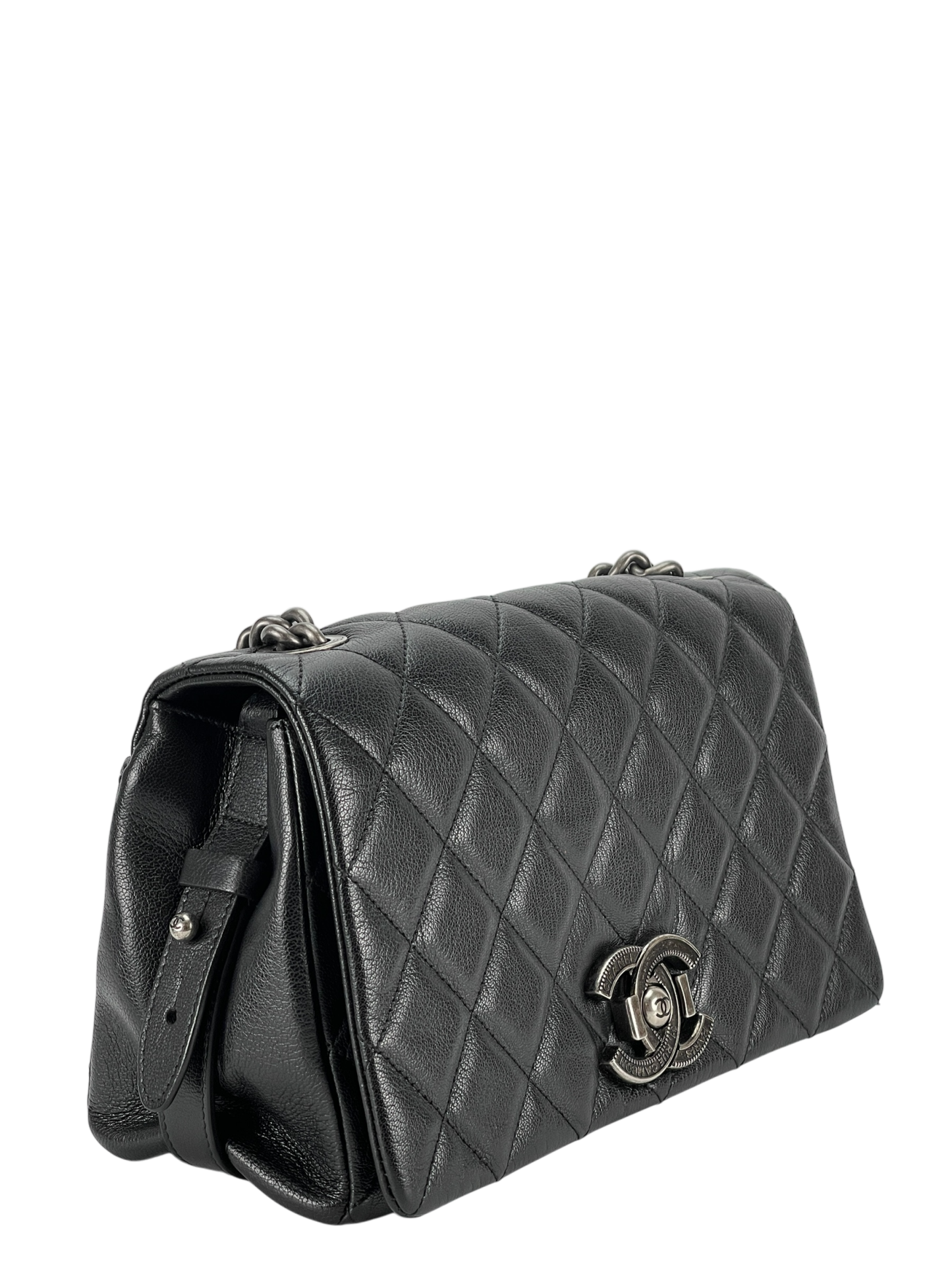 CHANEL - Black City Rock Flap Shoulder Bag 