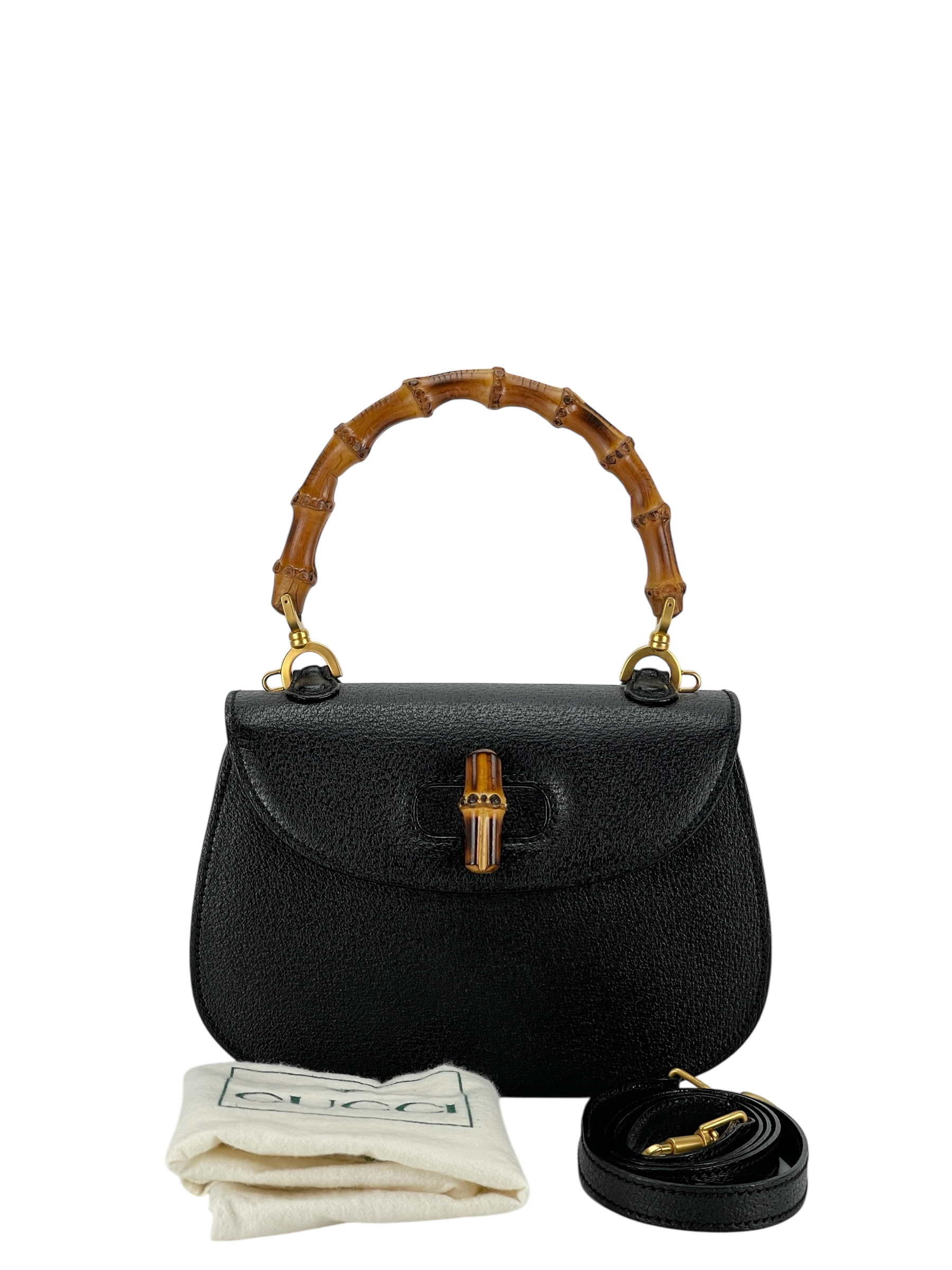 GUCCI - 2way Smalll leather Bamboo Handbag 