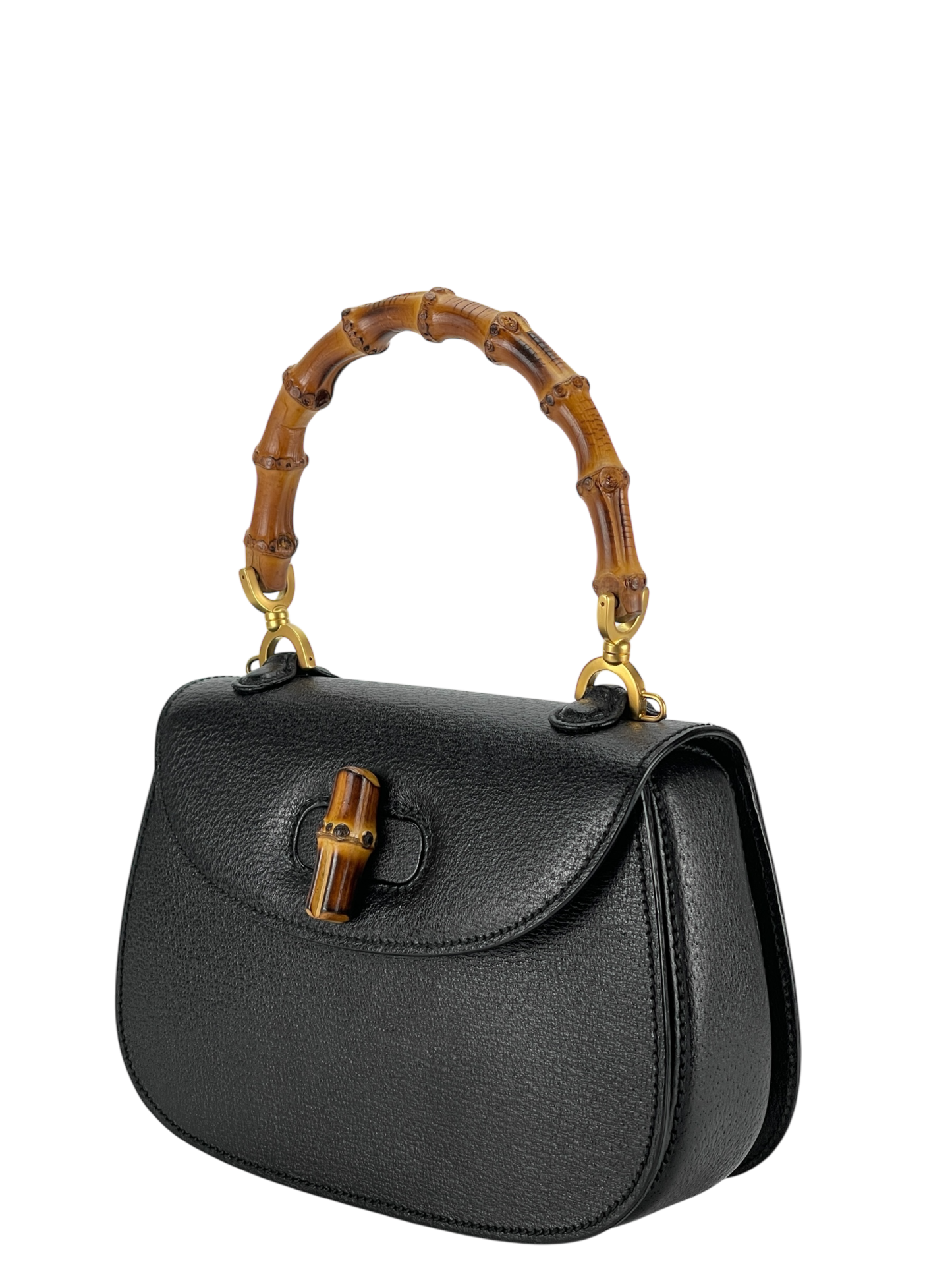 GUCCI - 2way Smalll leather Bamboo Handbag 