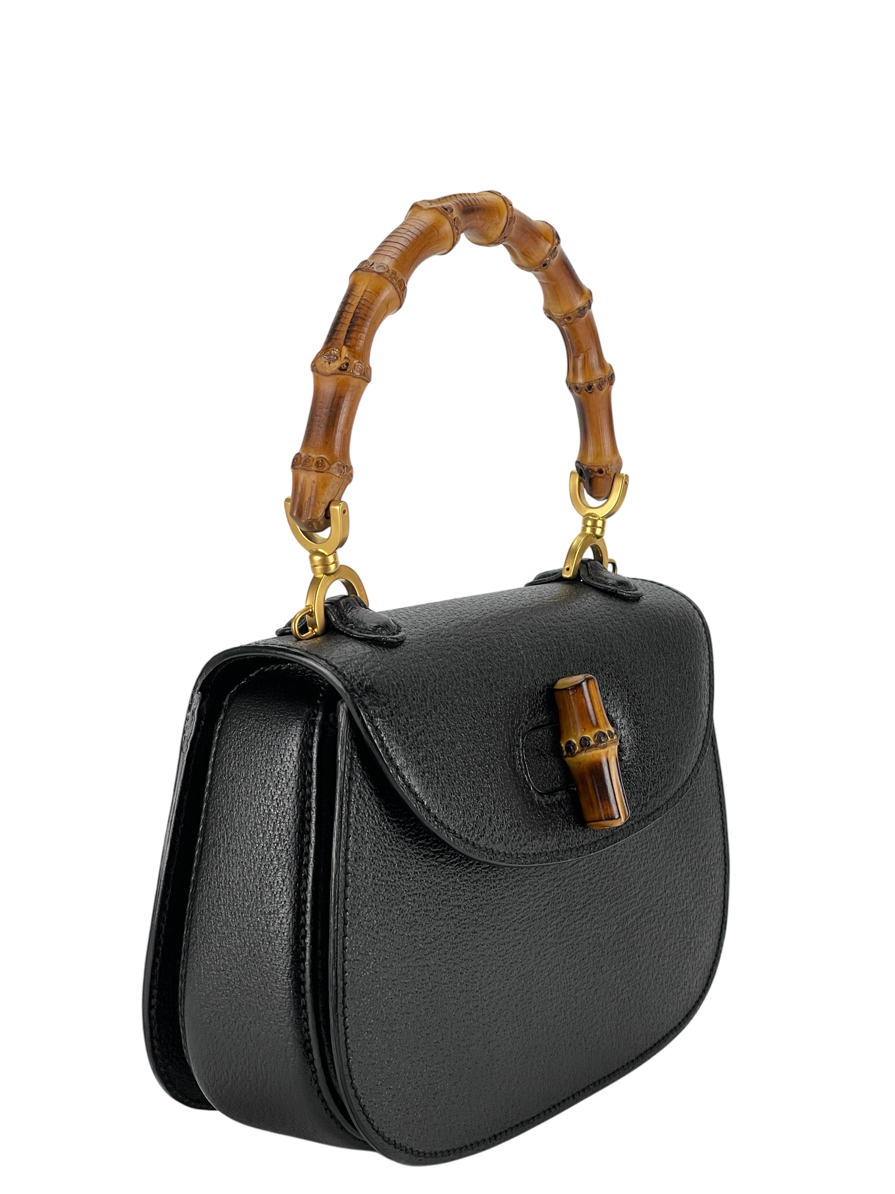 GUCCI - 2way Smalll leather Bamboo Handbag 