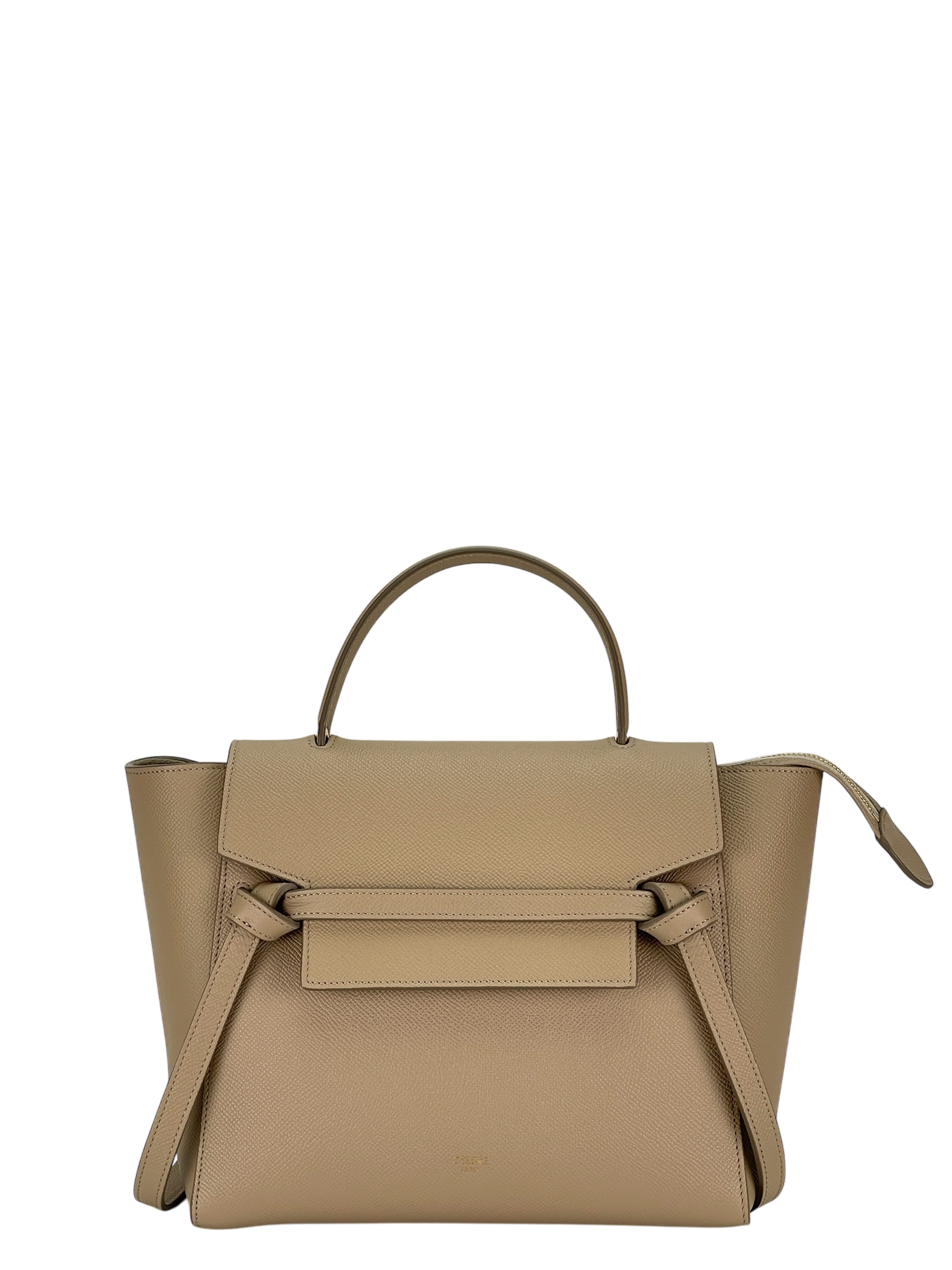 CELINE - Light taupe Mirco Leather 2way Handbag