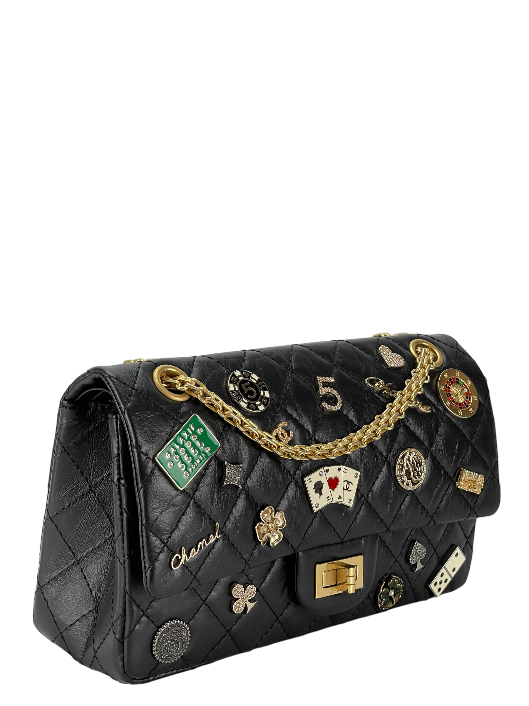 CHANEL - 2.55 Reissue 224 Flap Matelasse Casino Lucky Charm Embroidery 