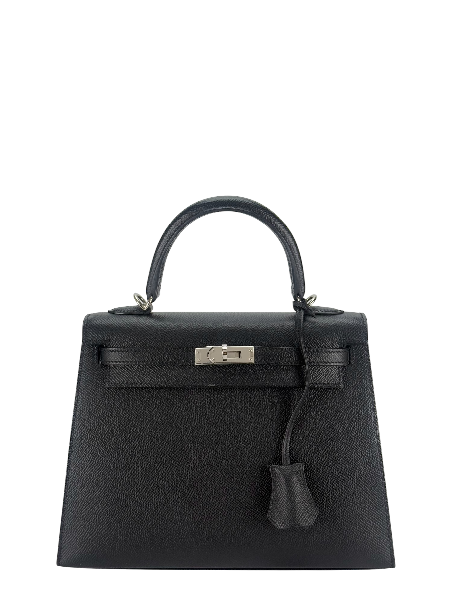 HERMES - Kelly 25 Noir Epsom Palladium Hardware