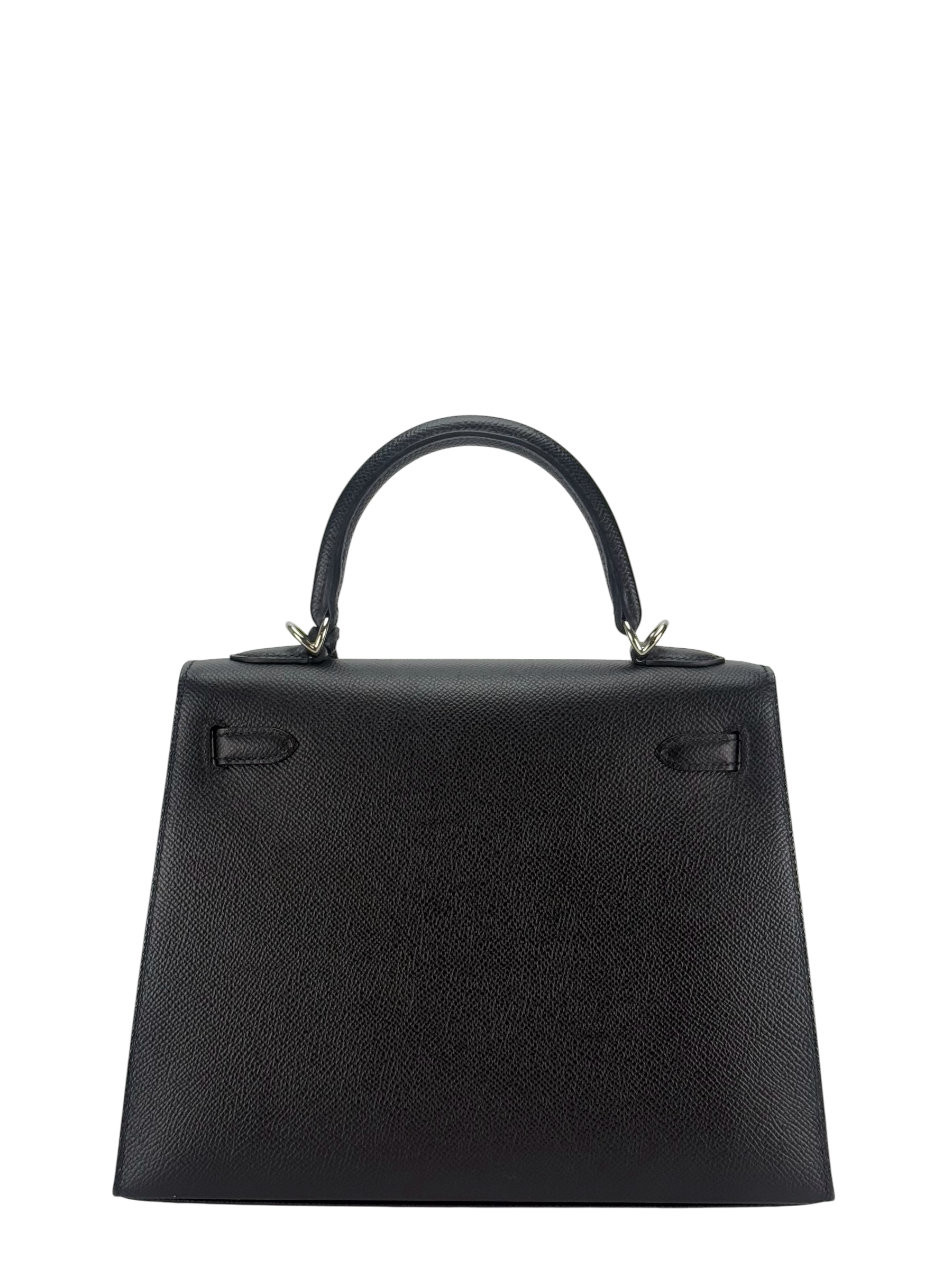 HERMES - Kelly 25 Noir Epsom Palladium Hardware