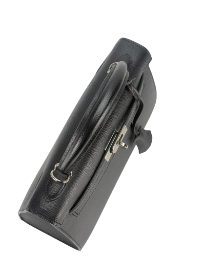 HERMES - Kelly 25 Noir Epsom Palladium Hardware