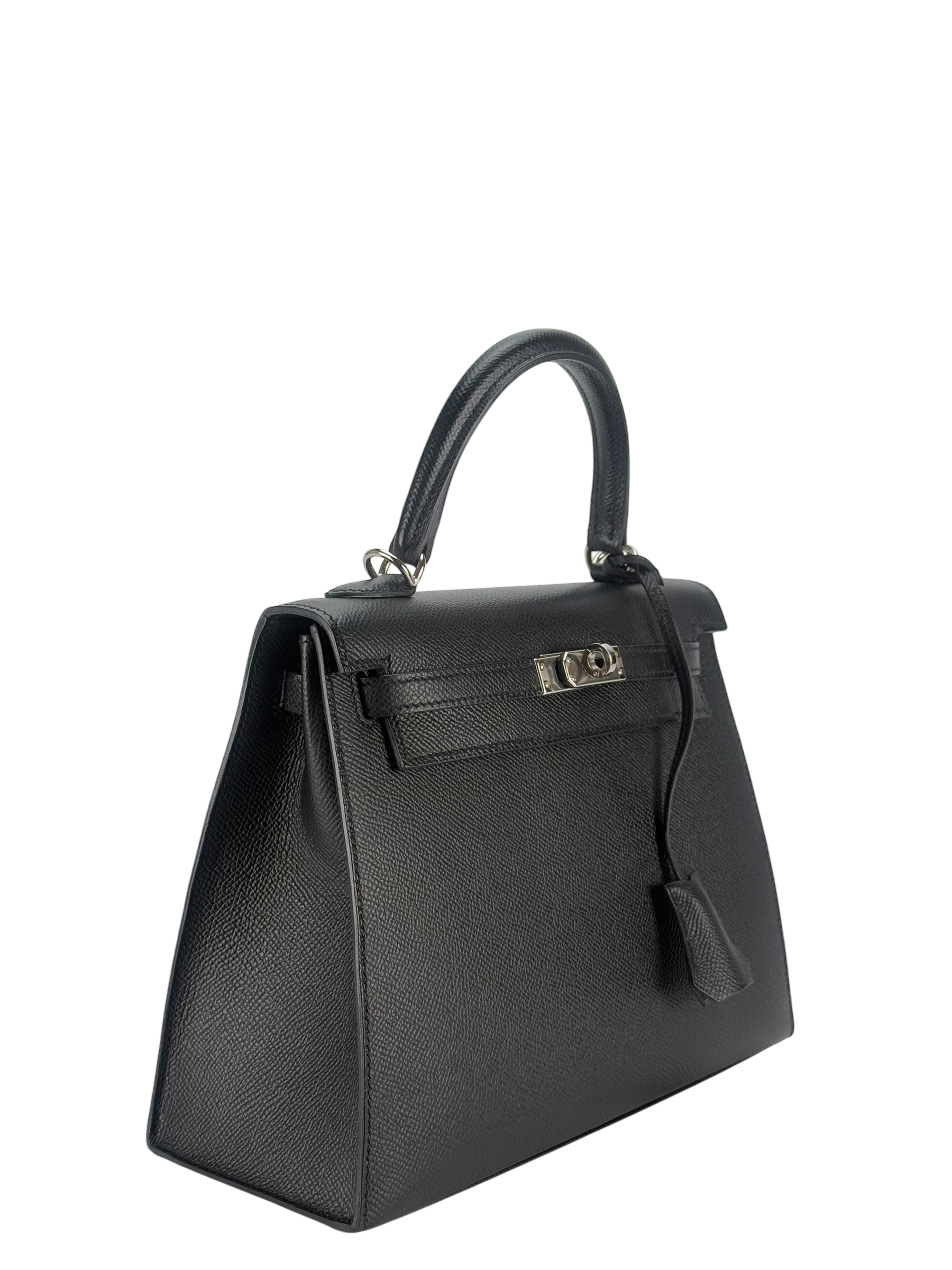 HERMES - Kelly 25 Noir Epsom Palladium Hardware