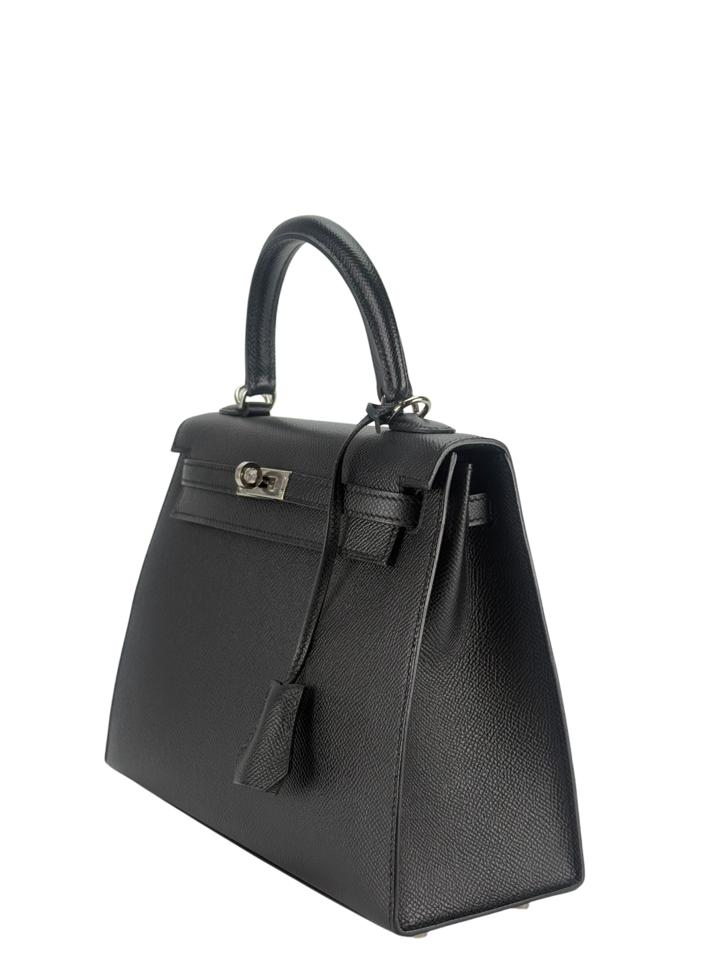 HERMES - Kelly 25 Noir Epsom Palladium Hardware