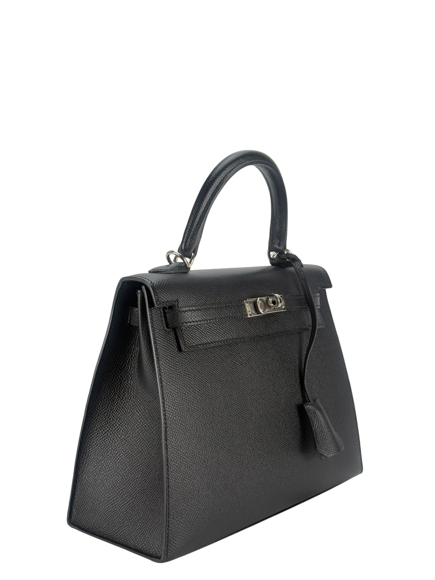 HERMES - Kelly 25 Noir Epsom Palladium Hardware
