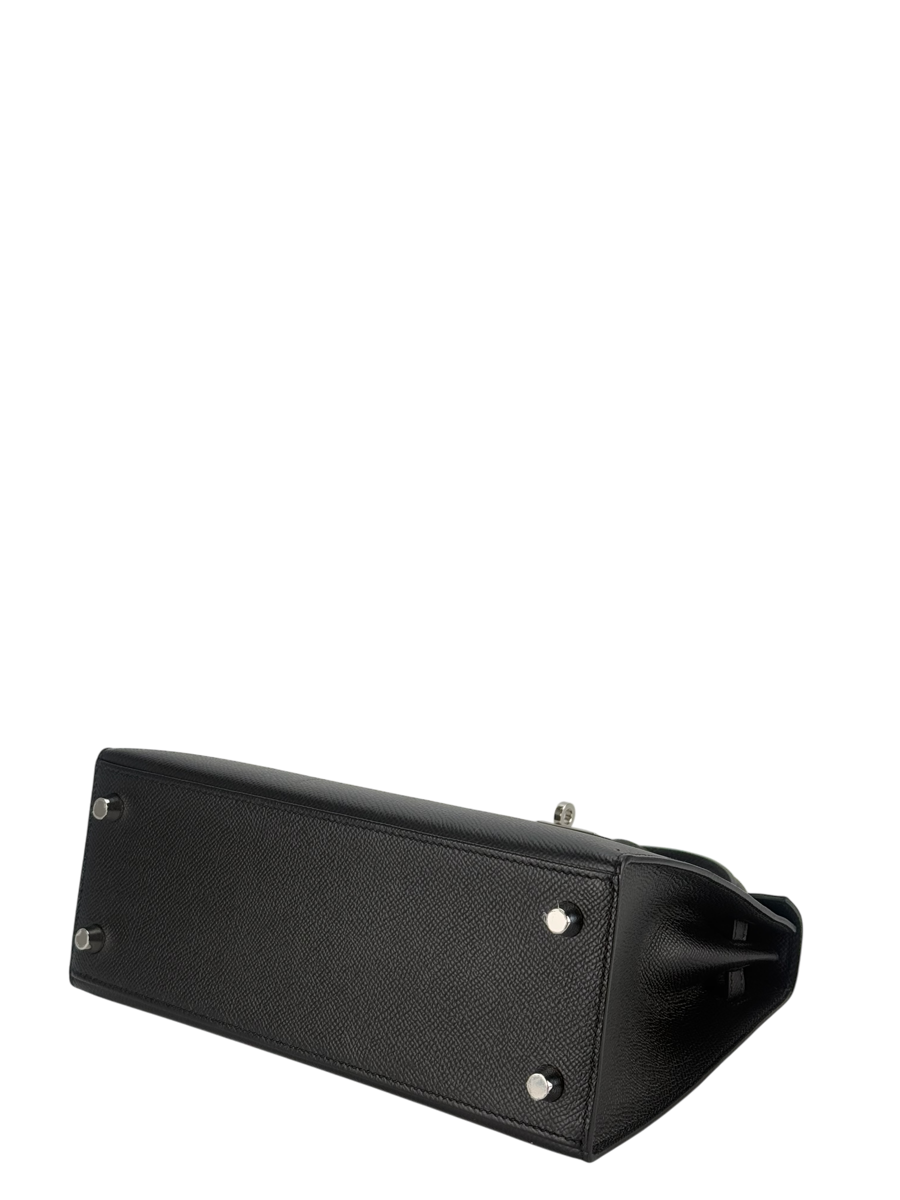 HERMES - Kelly 25 Noir Epsom Palladium Hardware