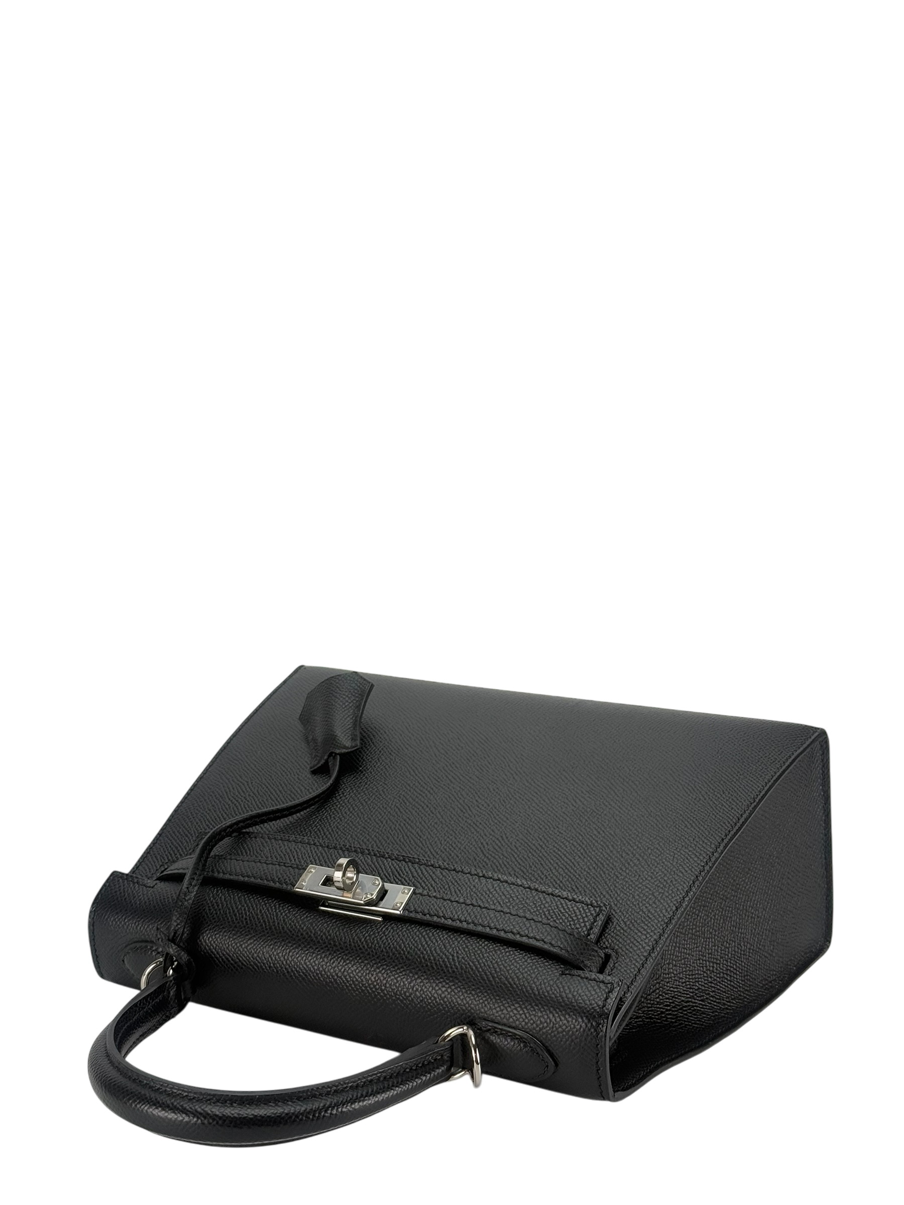 HERMES - Kelly 25 Noir Epsom Palladium Hardware
