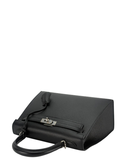 HERMES - Kelly 25 Noir Epsom Palladium Hardware