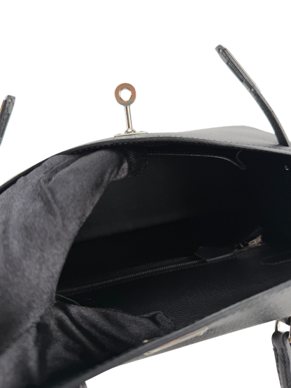 HERMES - Kelly 25 Noir Epsom Palladium Hardware