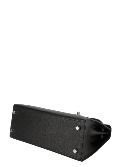 HERMES - Kelly 25 Noir Epsom Palladium Hardware