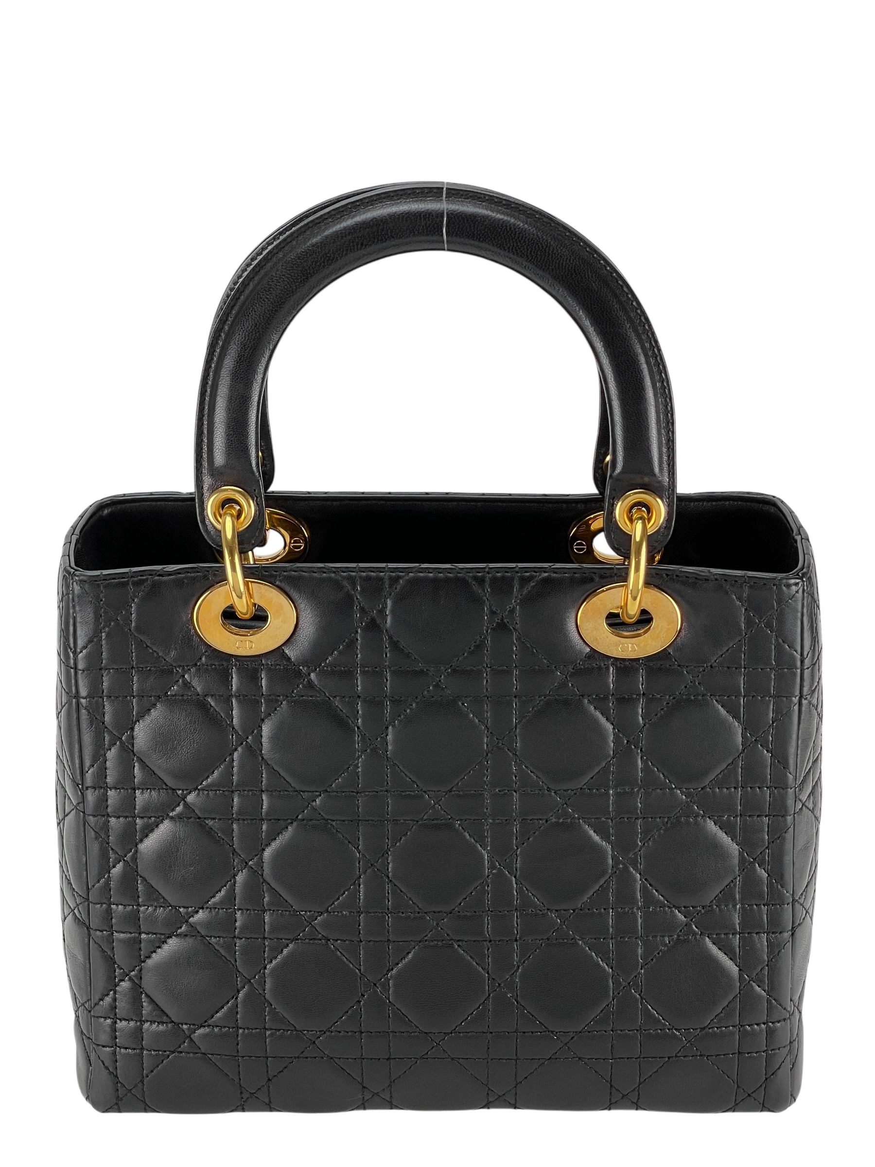 CHRISTIAN DIOR -  Leather Black 2way Lady Dior Bag
