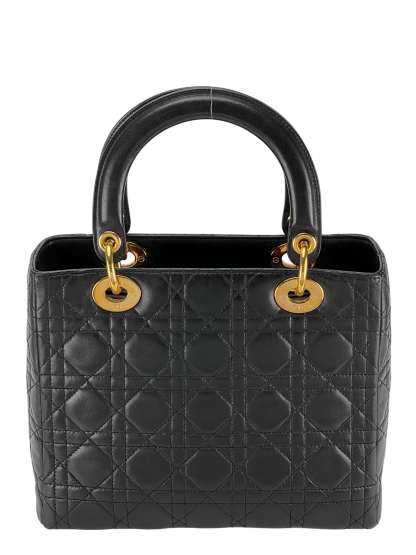 CHRISTIAN DIOR -  Leather Black 2way Lady Dior Bag