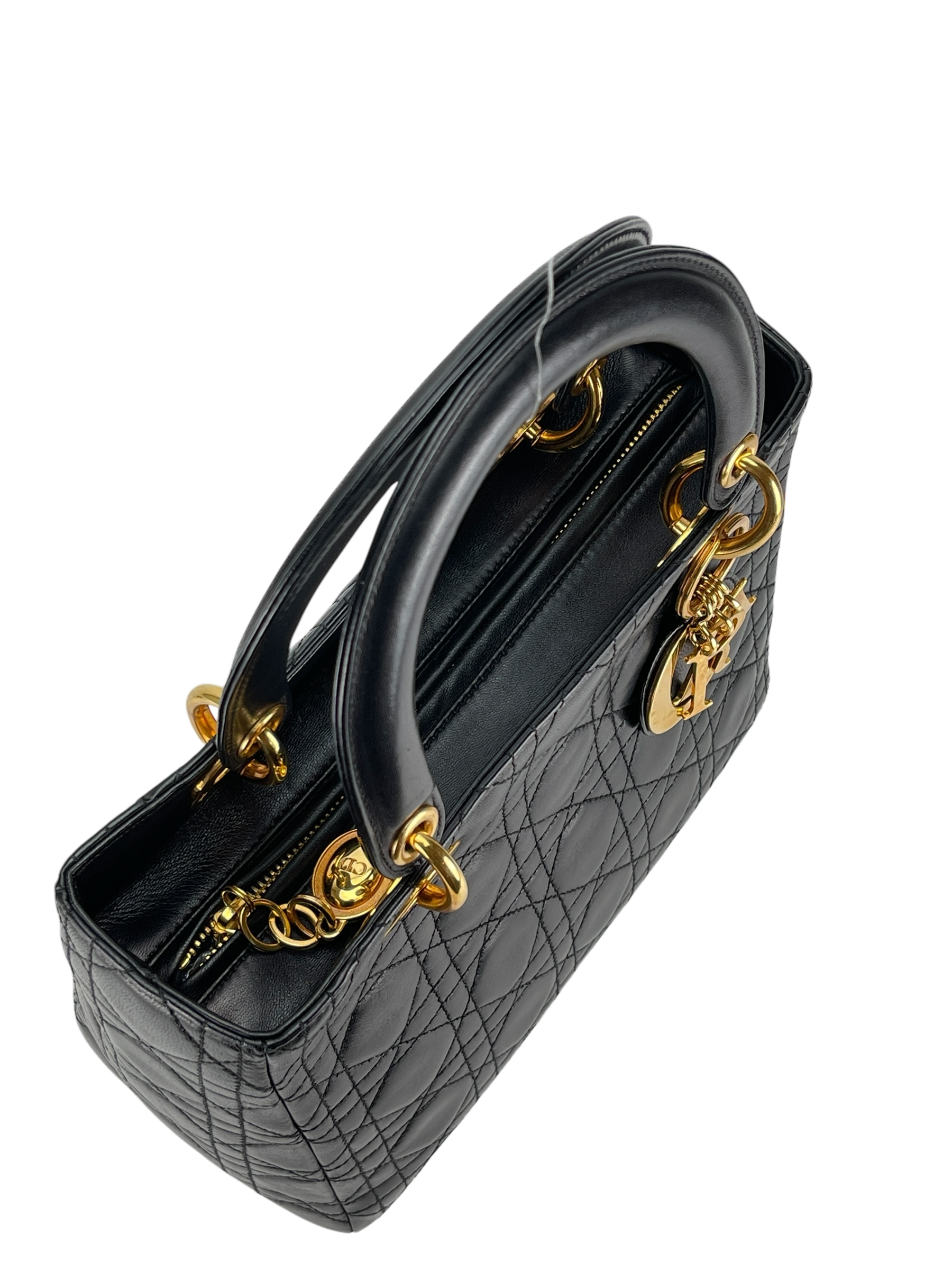 CHRISTIAN DIOR - Leather Black 2way Lady Dior Bag