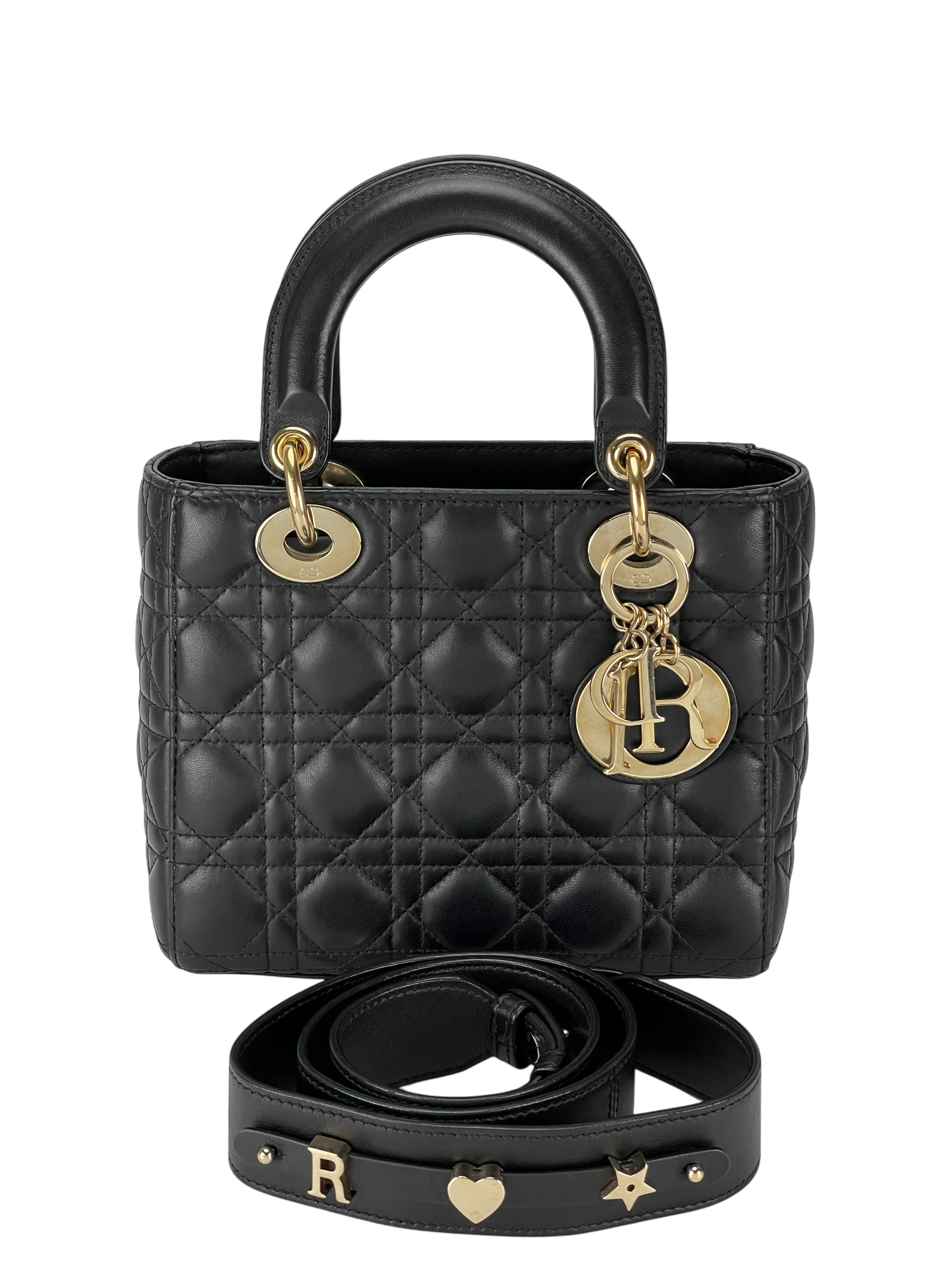 CHRISTIAN DIOR -  Leather Black 2way Lady Dior Bag