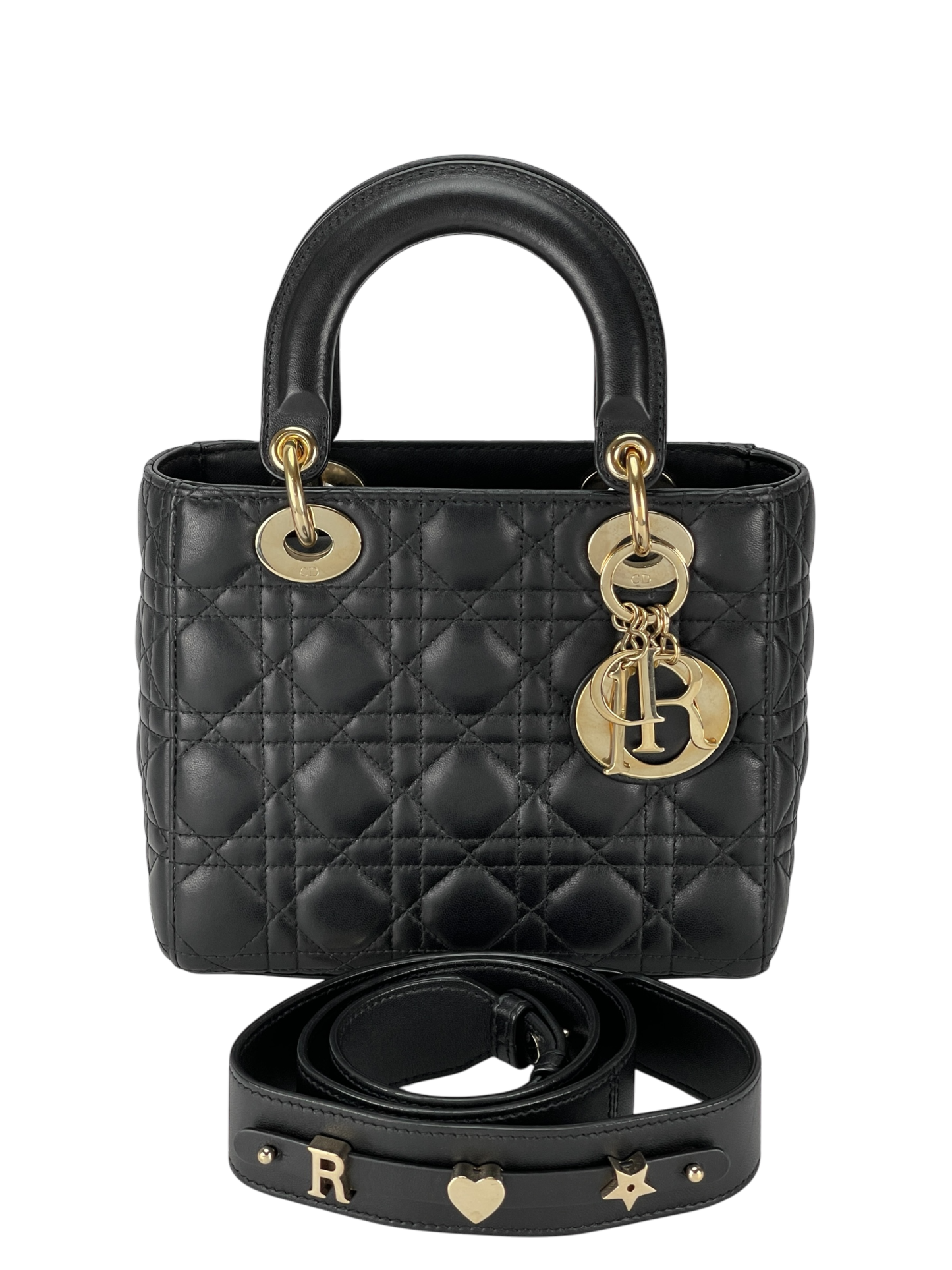CHRISTIAN DIOR -  Leather Black 2way Lady Dior Bag