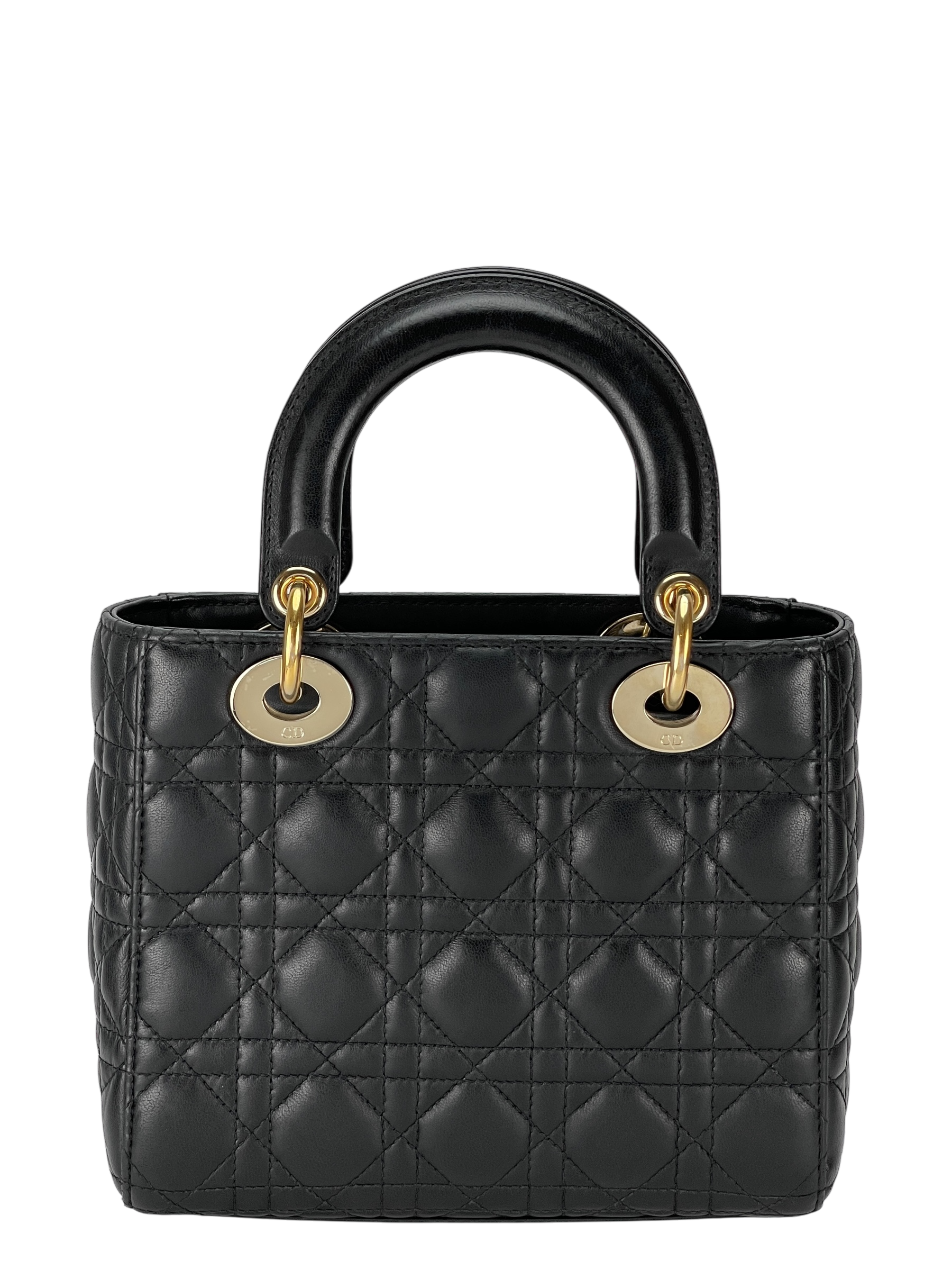 CHRISTIAN DIOR -  Leather Black 2way Lady Dior Bag