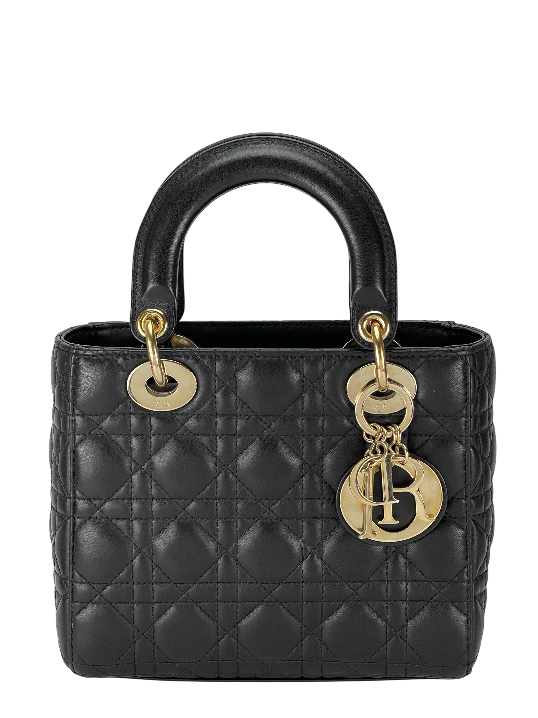 CHRISTIAN DIOR -  Leather Black 2way Lady Dior Bag
