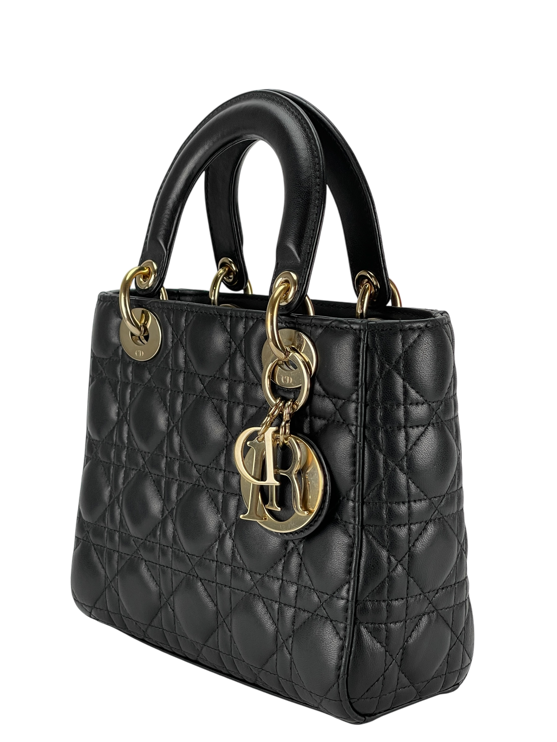 CHRISTIAN DIOR -  Leather Black 2way Lady Dior Bag