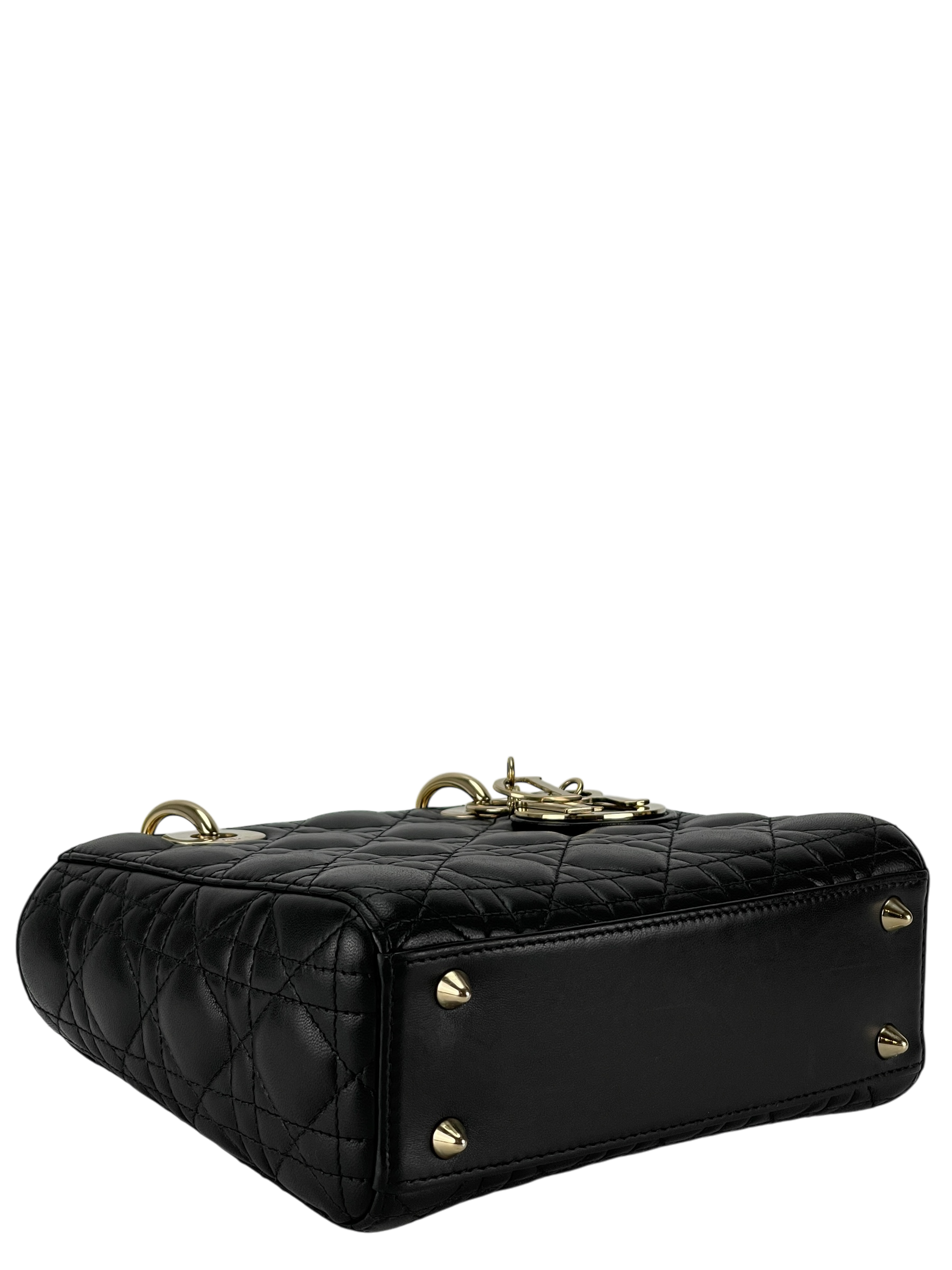 CHRISTIAN DIOR -  Leather Black 2way Lady Dior Bag