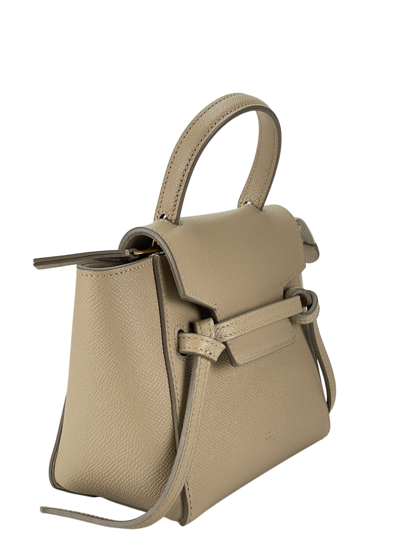 CELINE - MiniLight taupe Mirco Leather 2way Handbag