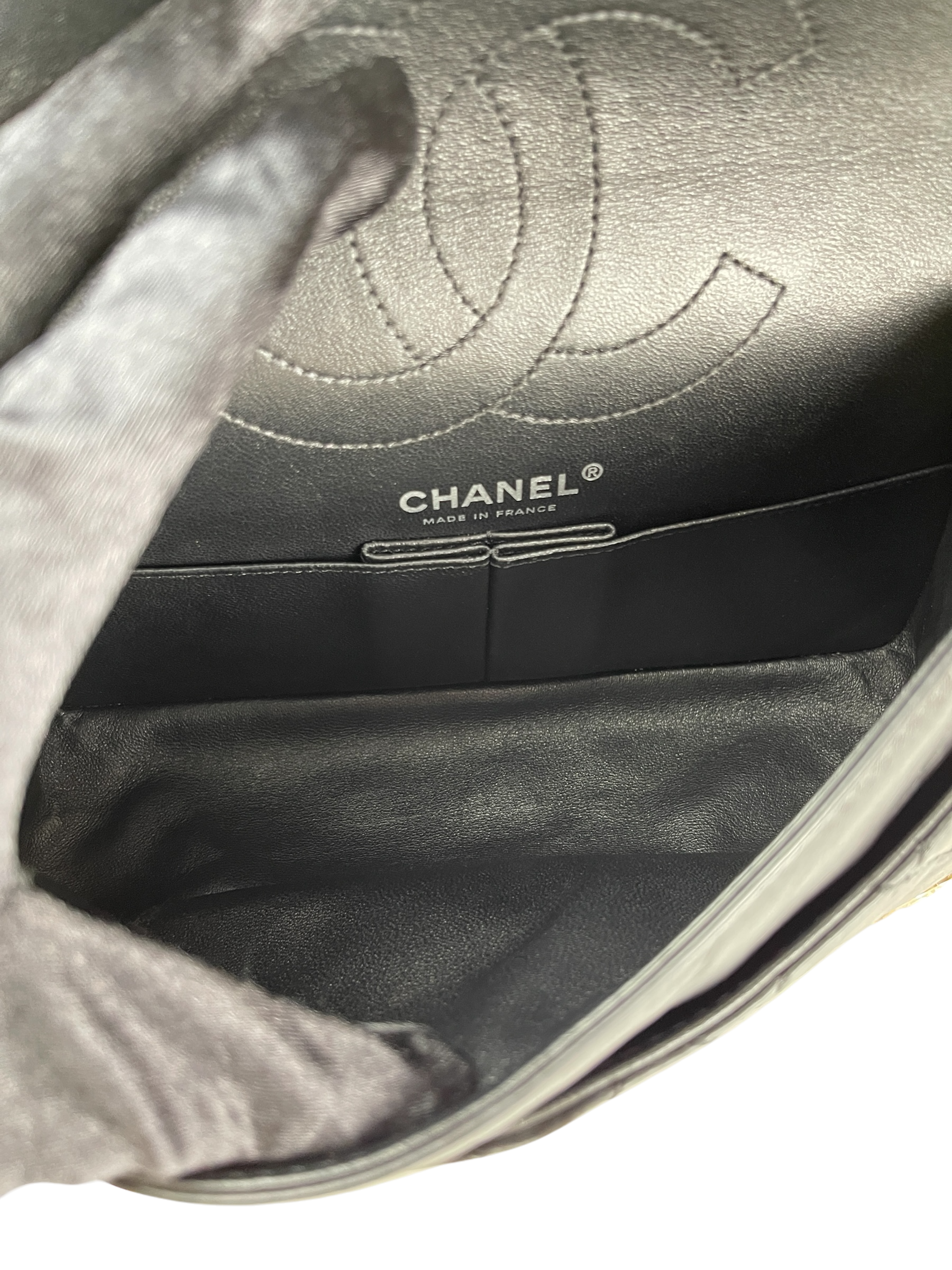 CHANEL - Black Leather 2.55 Reissue Lucky Charms Double Flap Bag