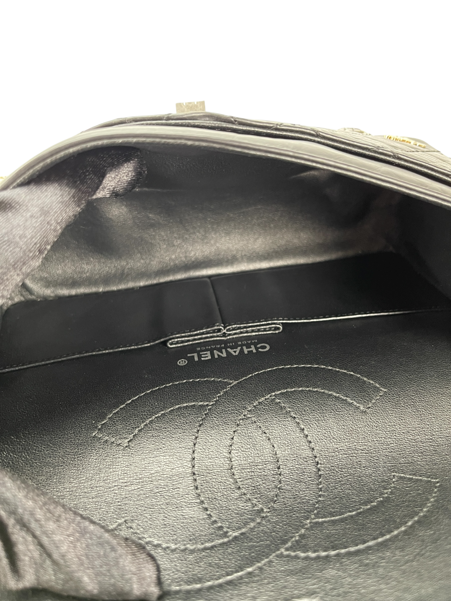 CHANEL - Black Leather 2.55 Reissue Lucky Charms Double Flap Bag