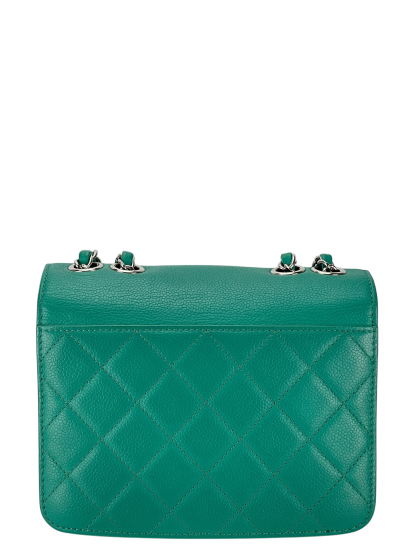CHANEL - Vivid Green Calfskin Mini CC Box Flap Grained Bag