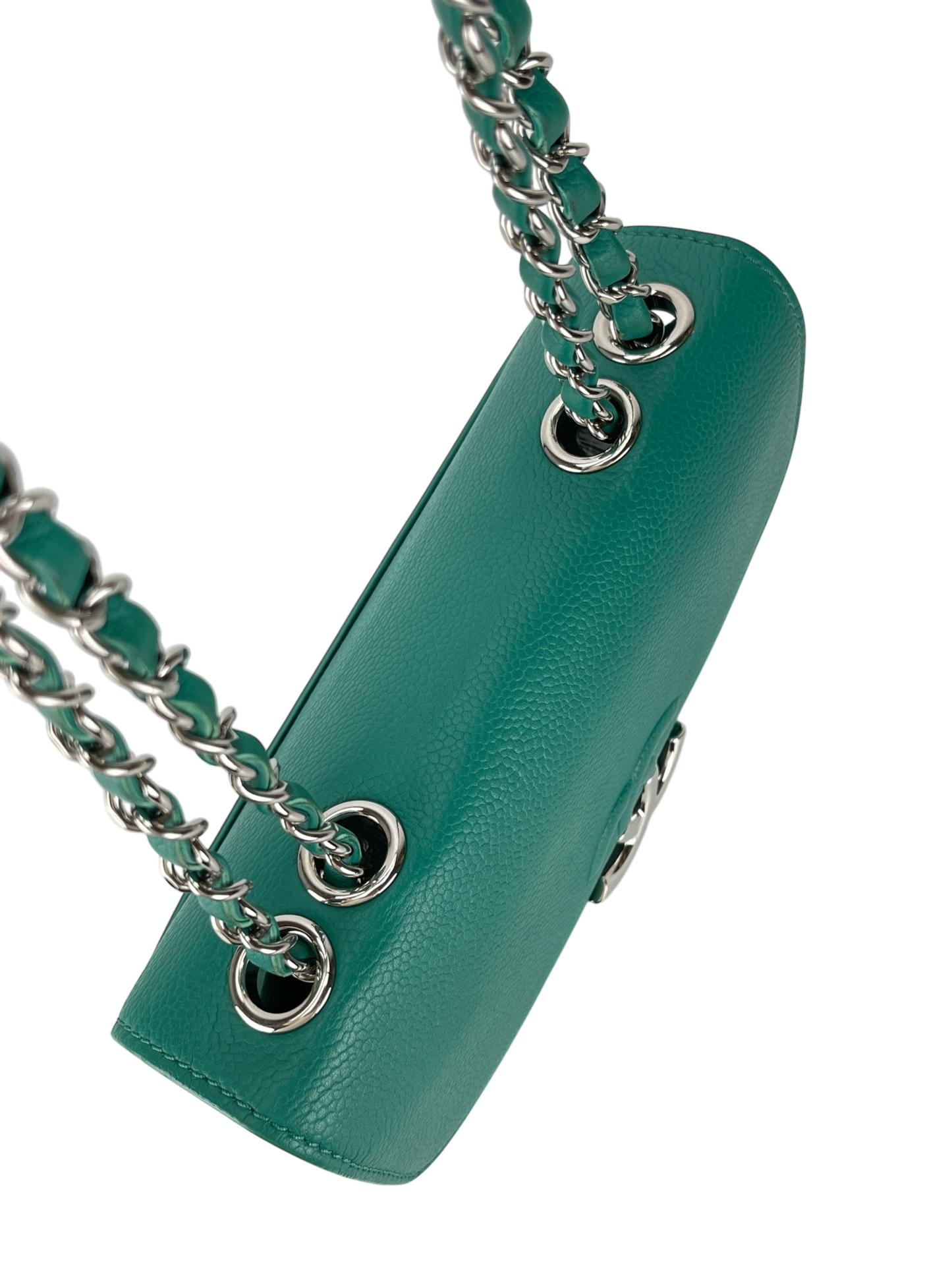 CHANEL - Vivid Green Calfskin Mini CC Box Flap Grained Bag