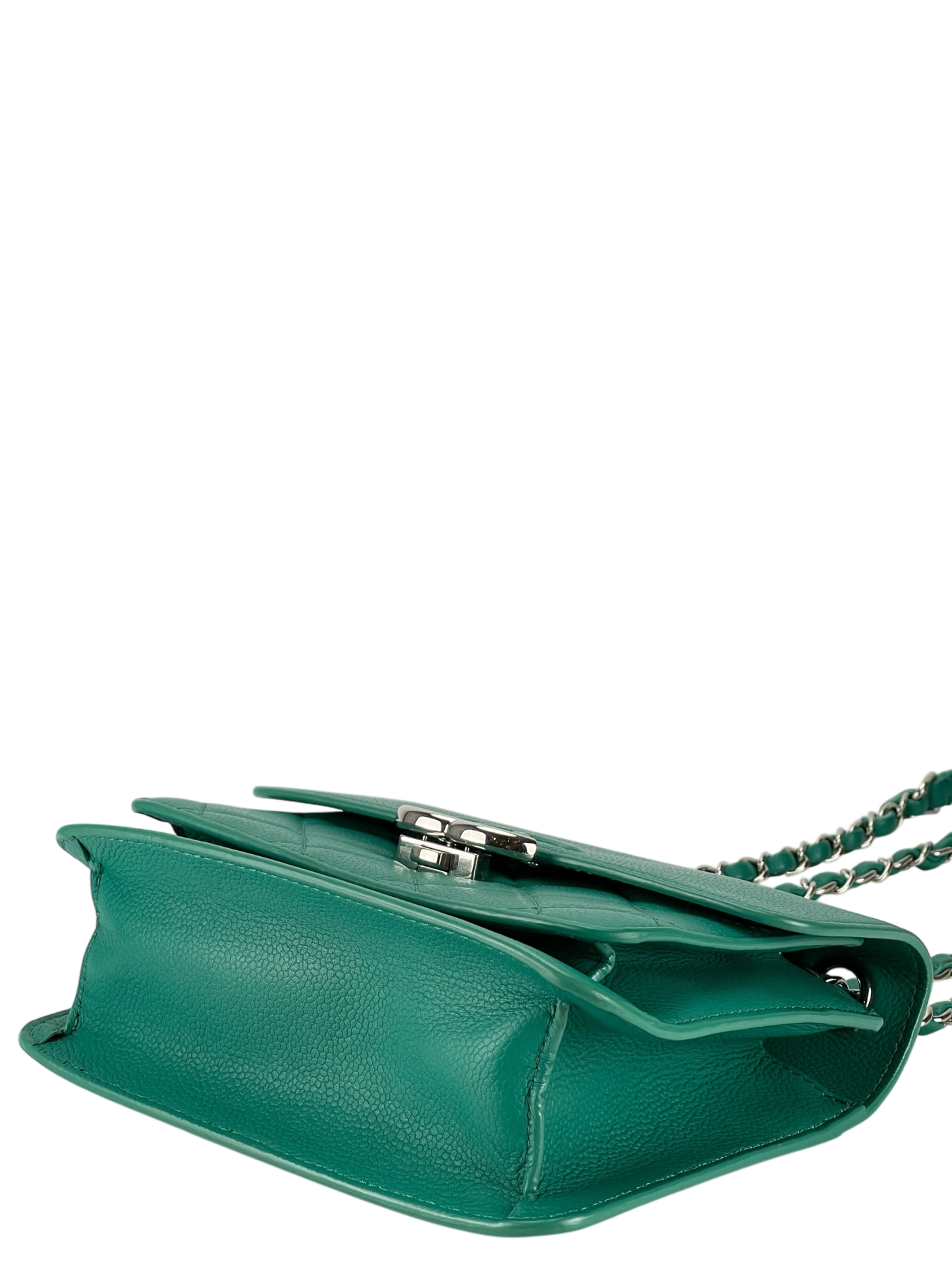 CHANEL - Vivid Green Calfskin Mini CC Box Flap Grained Bag