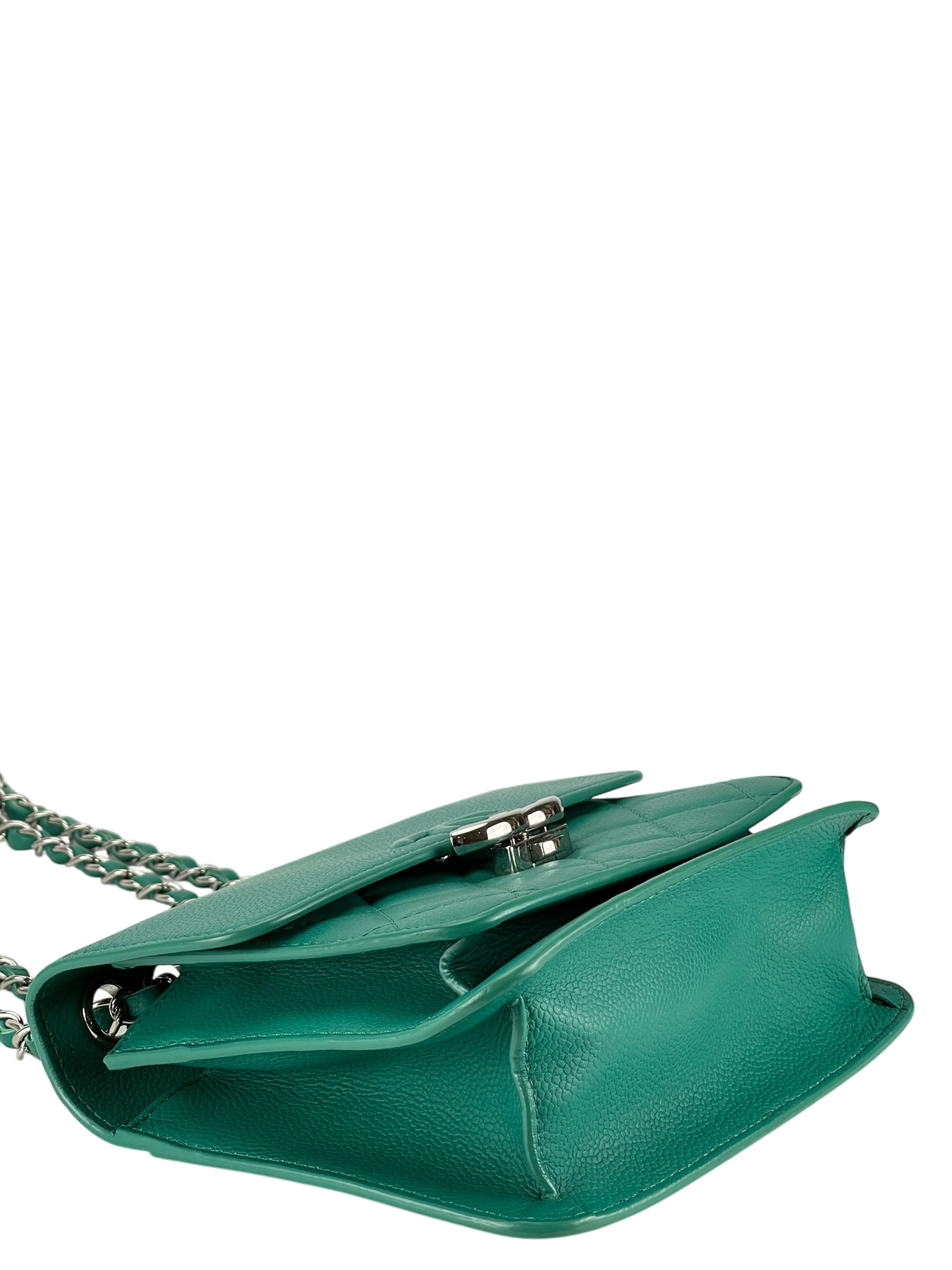 CHANEL - Vivid Green Calfskin Mini CC Box Flap Grained Bag