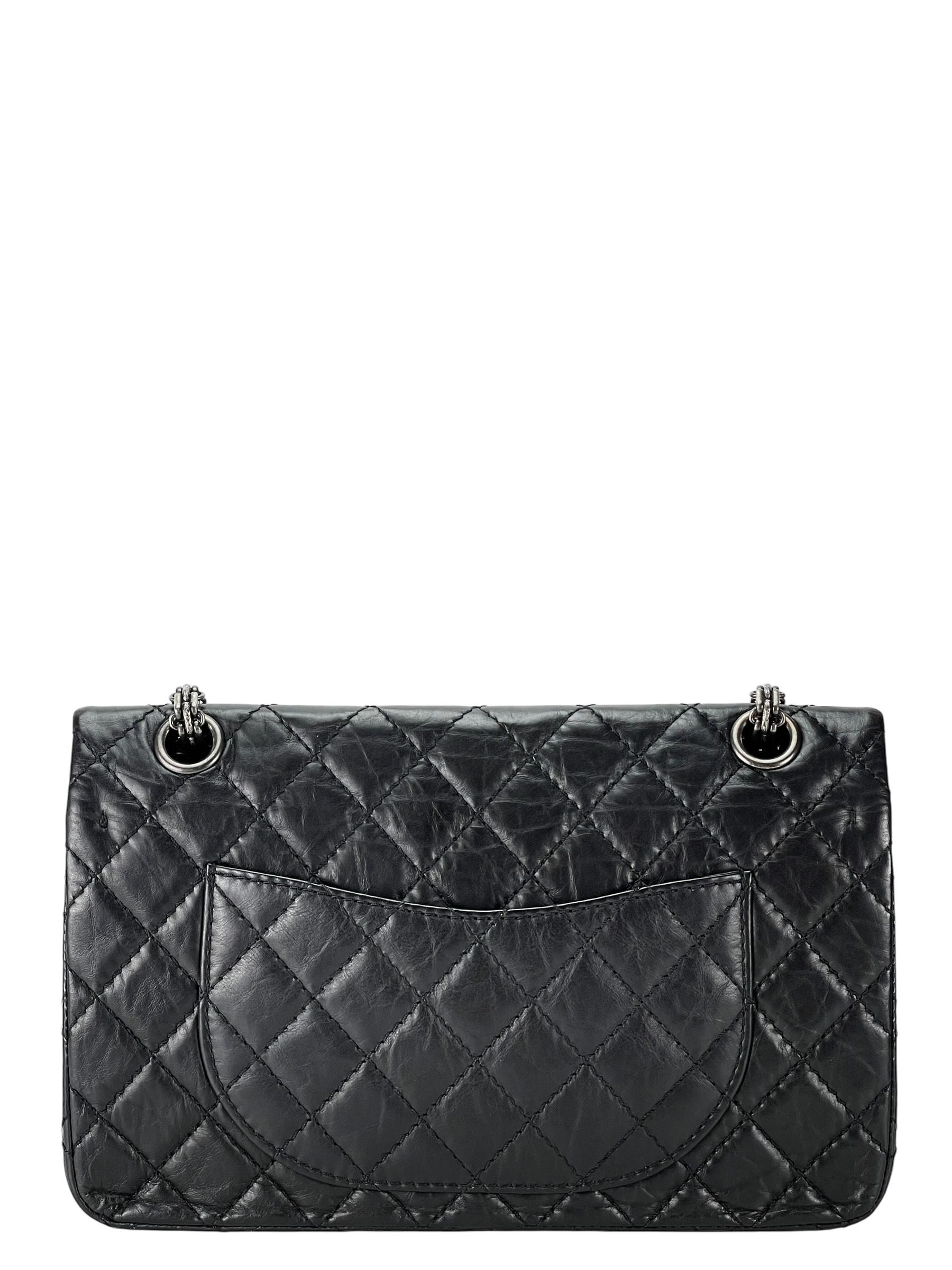 CHANEL Black Leather Reissue Lucky Charms Double Flap Bag