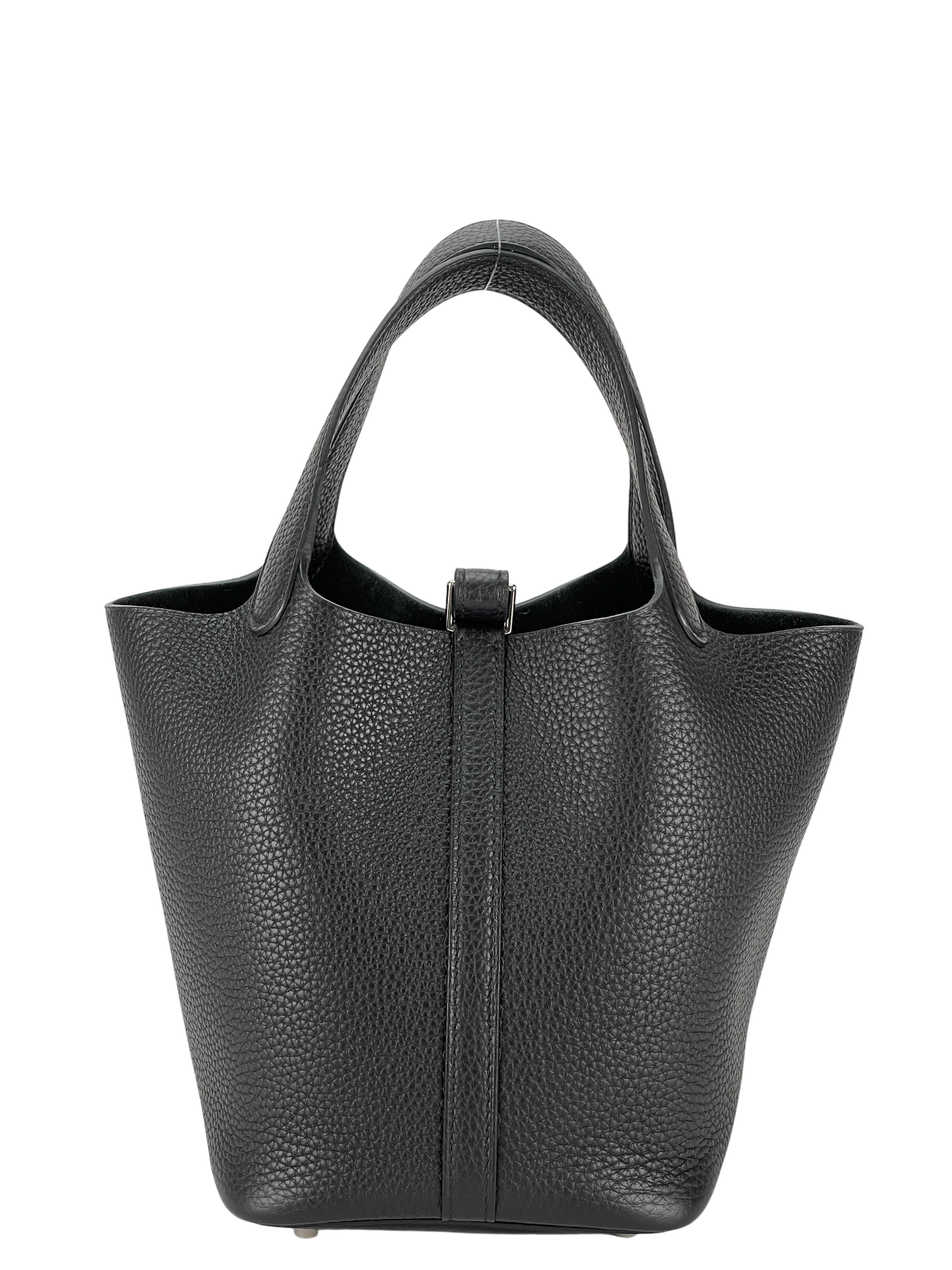 HERMES - Picotin PM Picotin 18 Black Clemence Palladium Hardware
