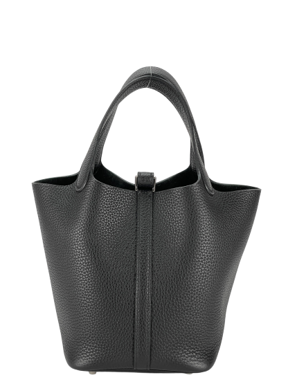 HERMES - Picotin PM Picotin 18 Black Clemence Palladium Hardware