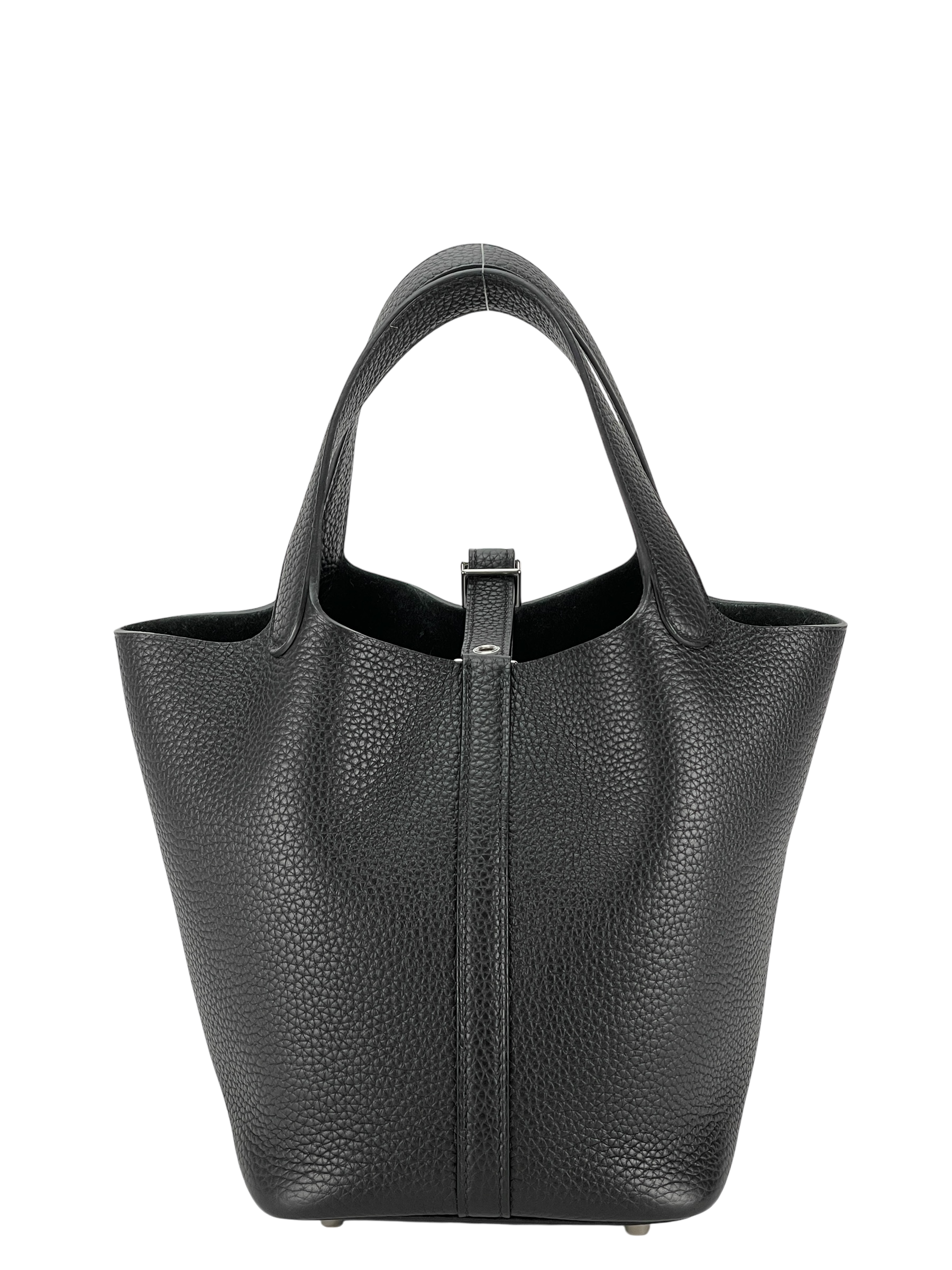 HERMES - Picotin PM Picotin 18 Black Clemence Palladium Hardware