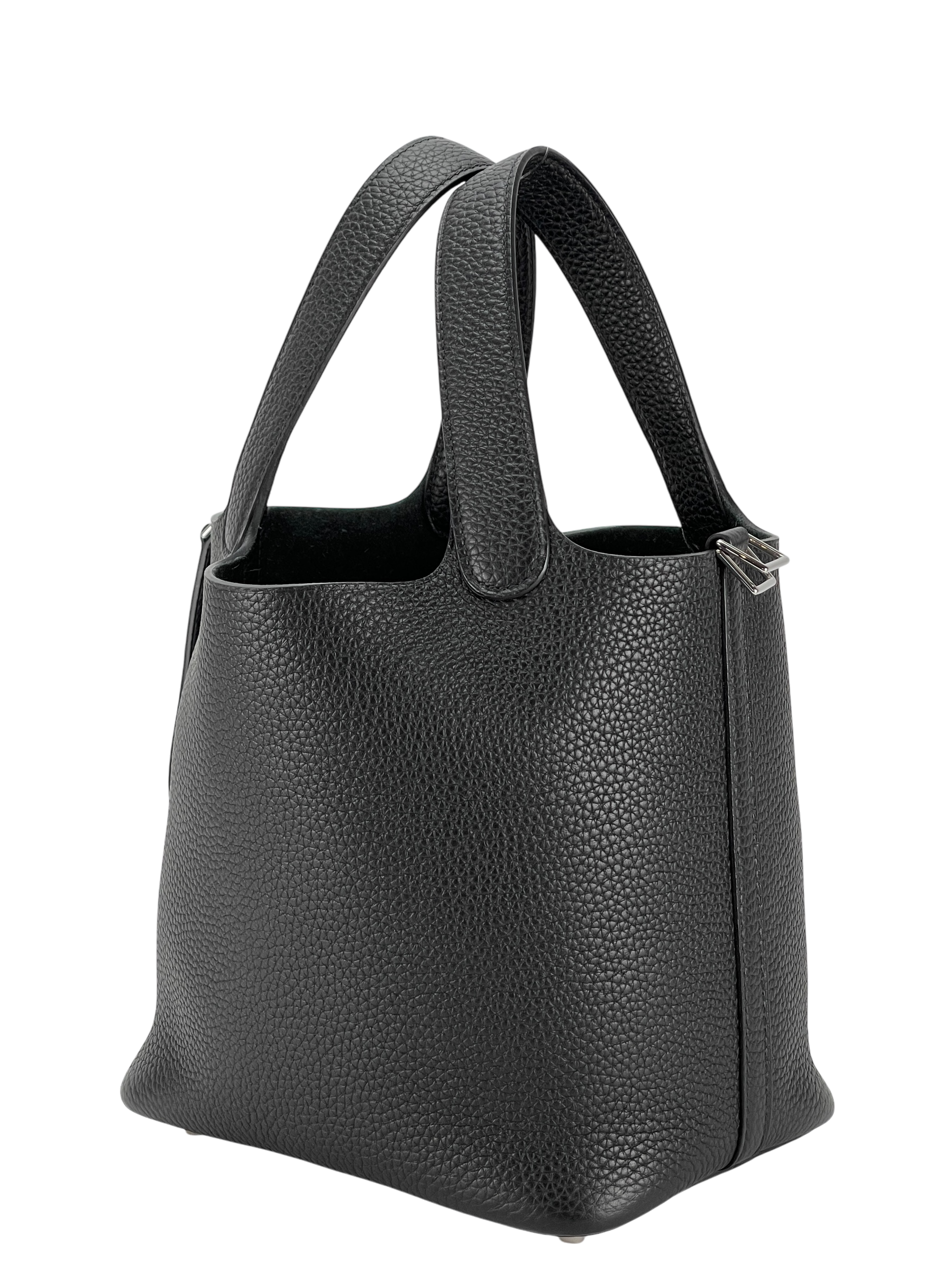 HERMES - Picotin PM Picotin 18 Black Clemence Palladium Hardware
